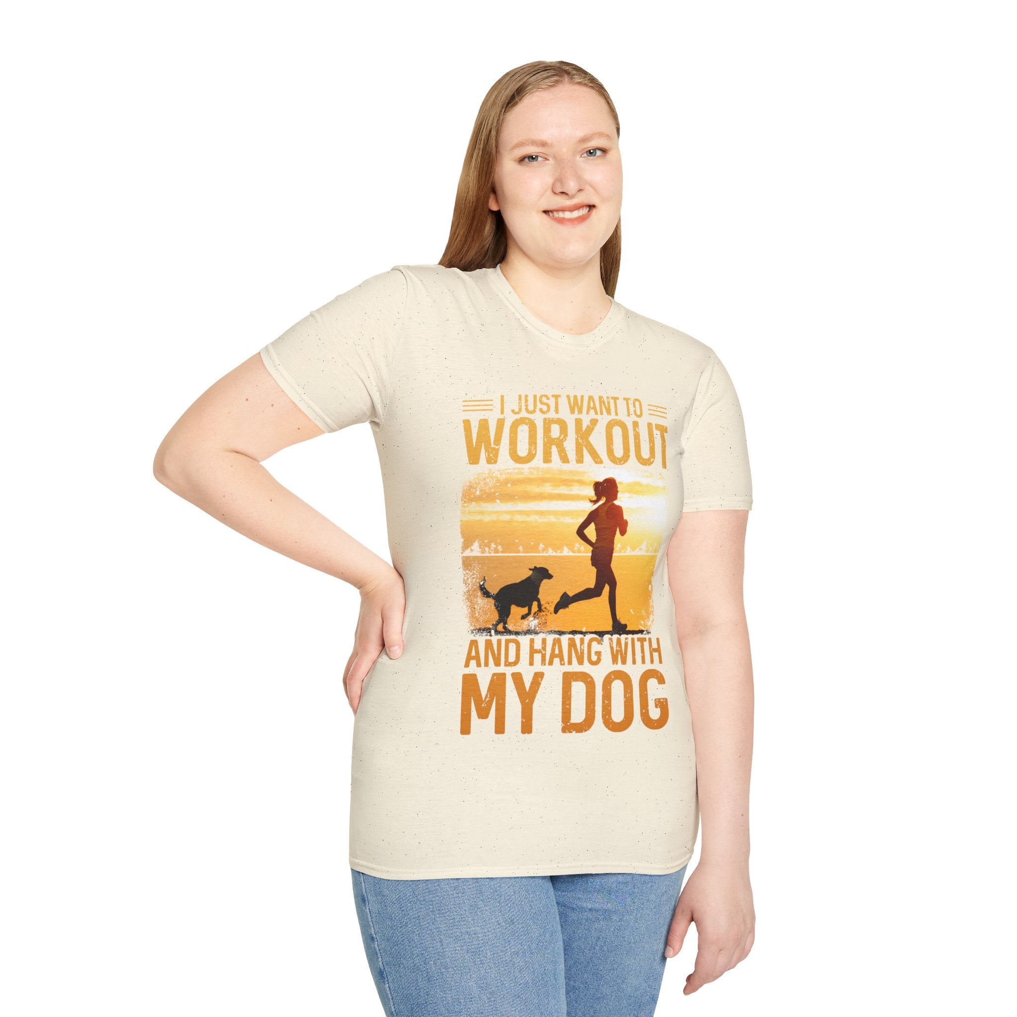 "I Just Want To Workout And Hang With My Dog" Unisex Soft style T-Shirt