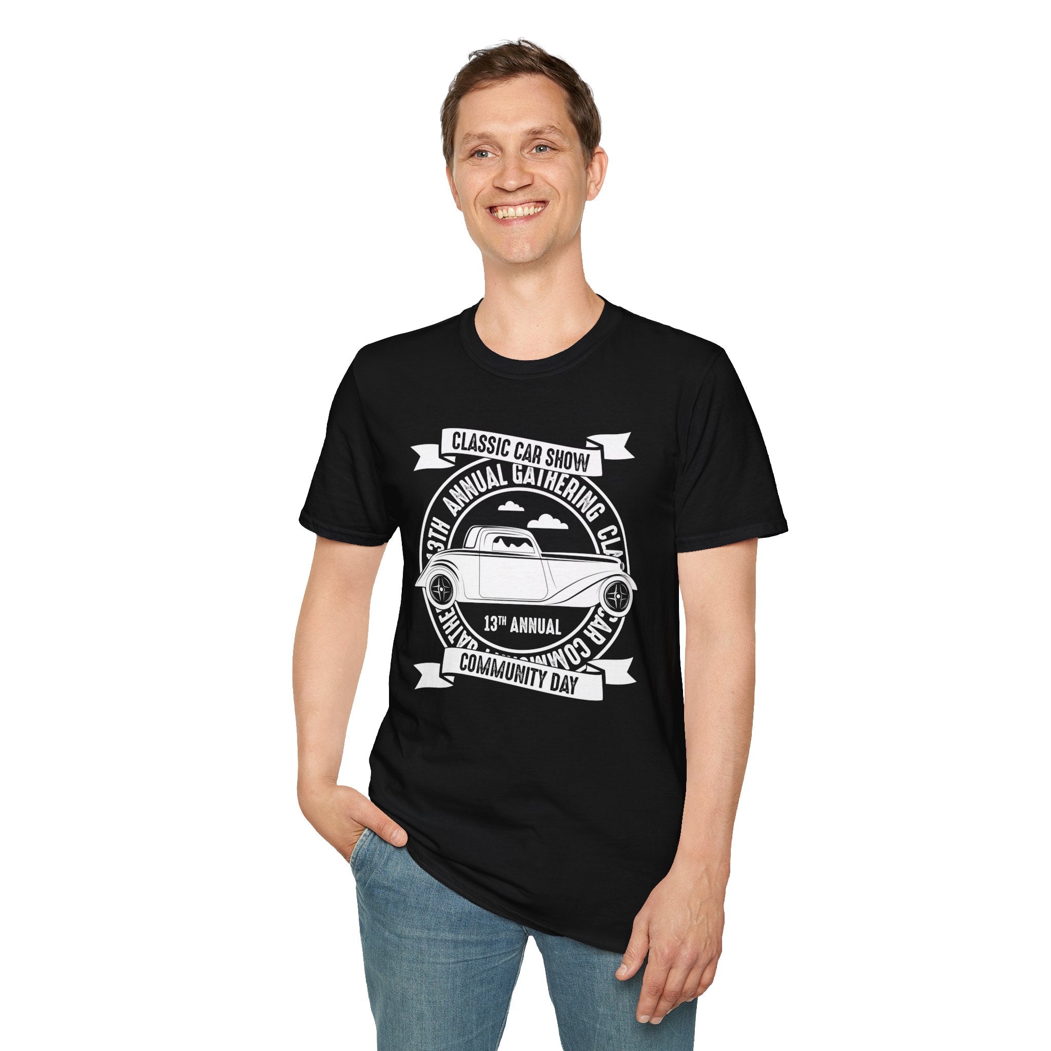 "CLASSIC CAR SHOW COMMUNITY DAY" Unisex Soft style T-Shirt