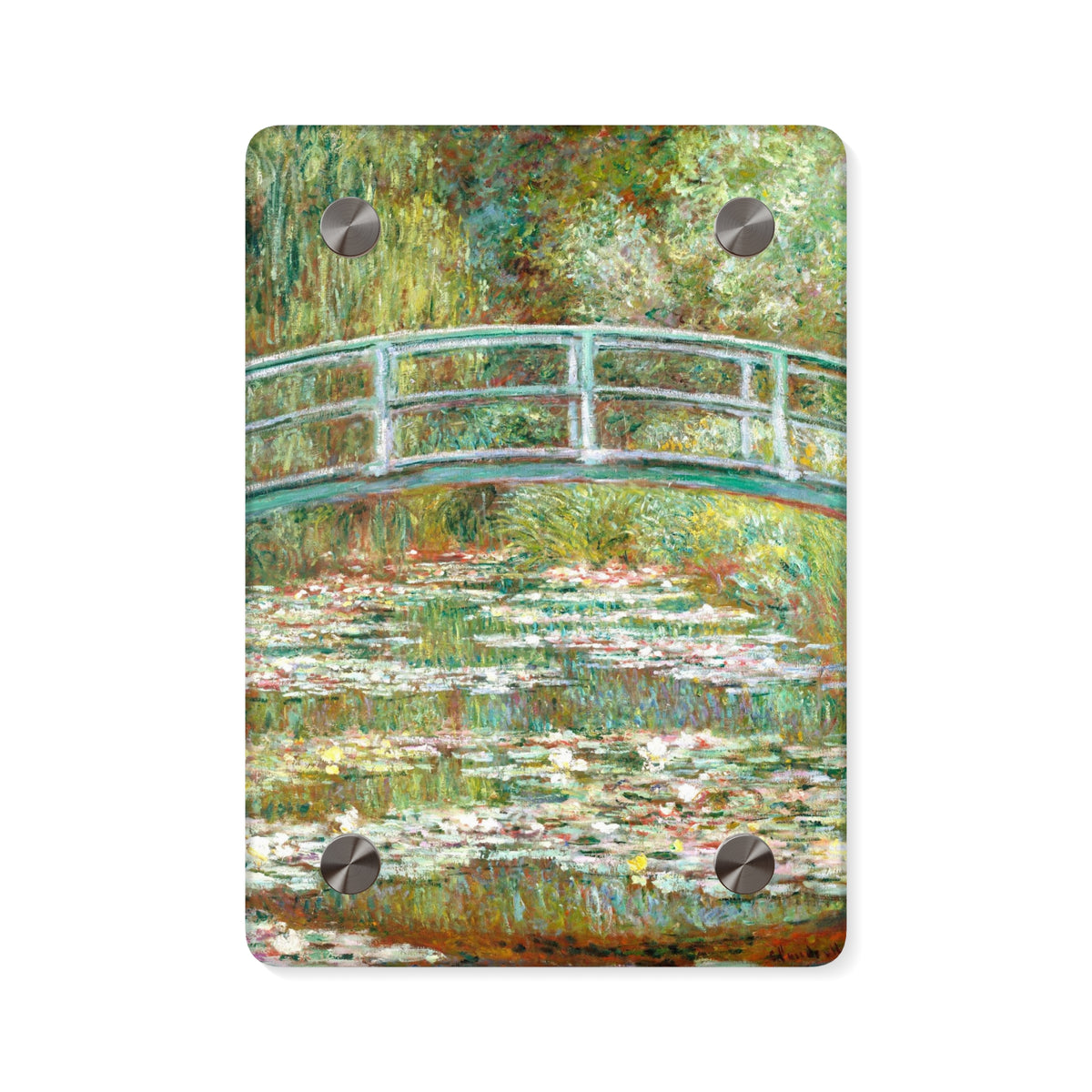 "BRIDGE OVER A POND OF WATER LILIES" Acrylic Wall Art Panels