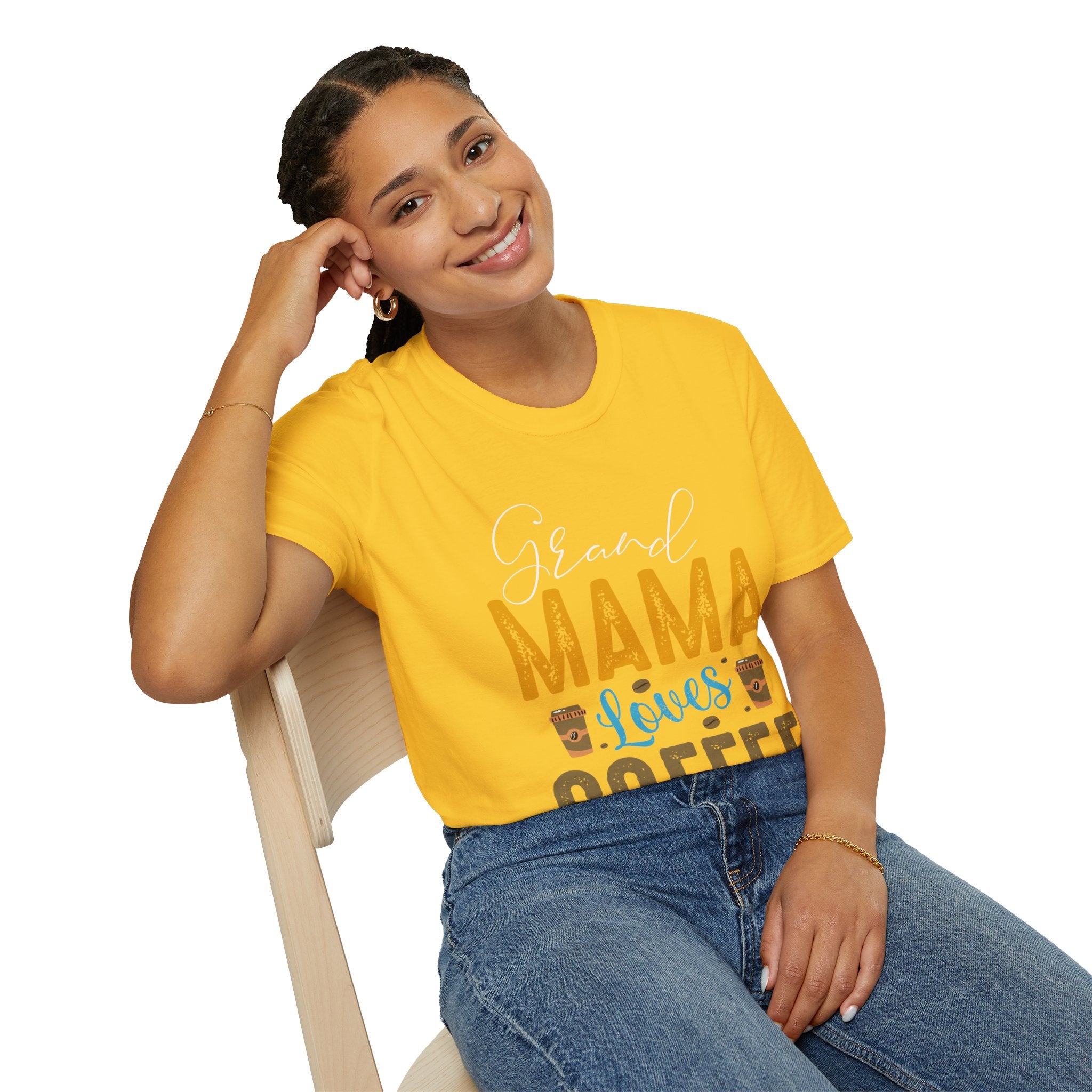 "GRAND MAMA LOVES COFFEE" Unisex Soft style T-Shirt