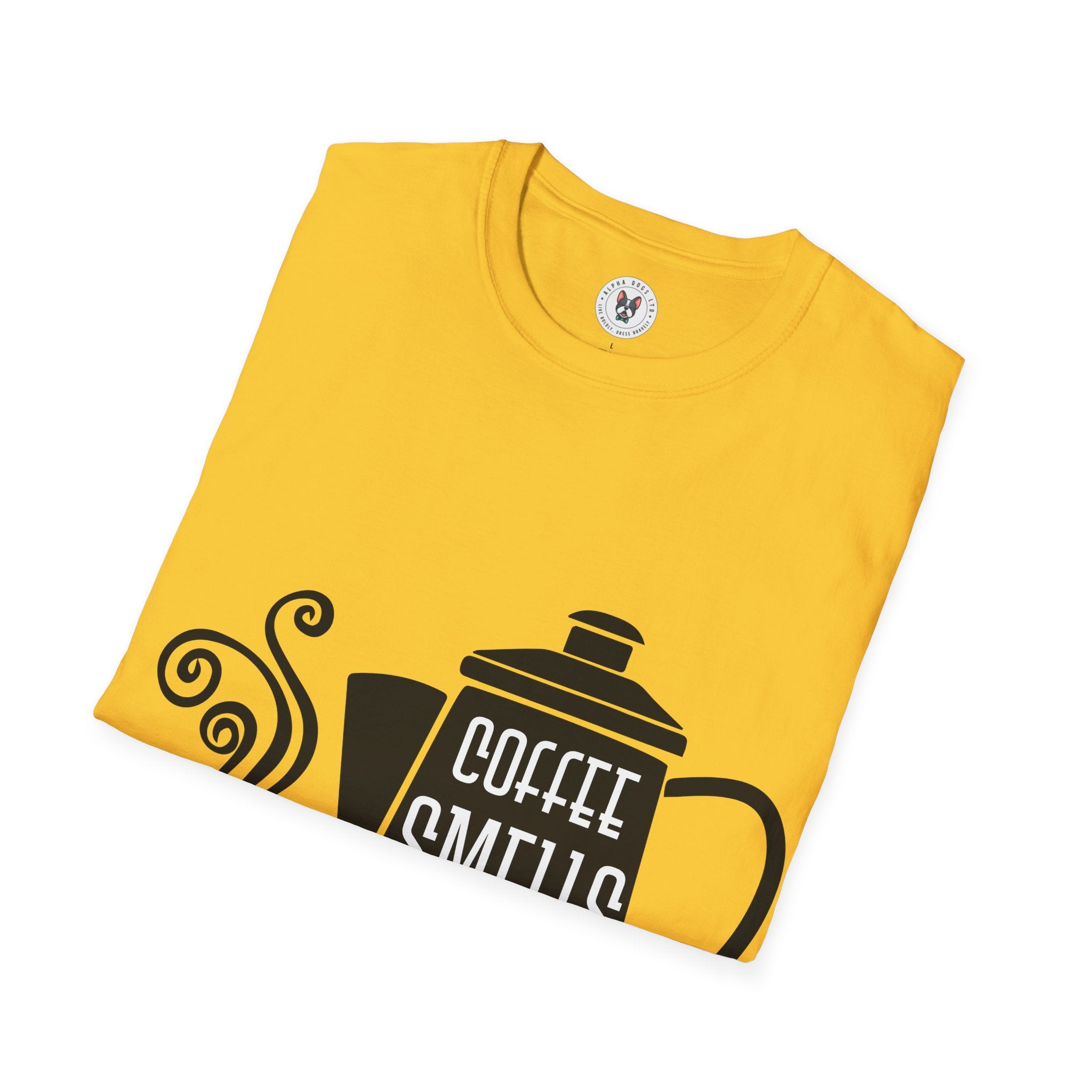 "COFFEE SMELLS BETTER OUTDOORS" Unisex Soft style T-Shirt