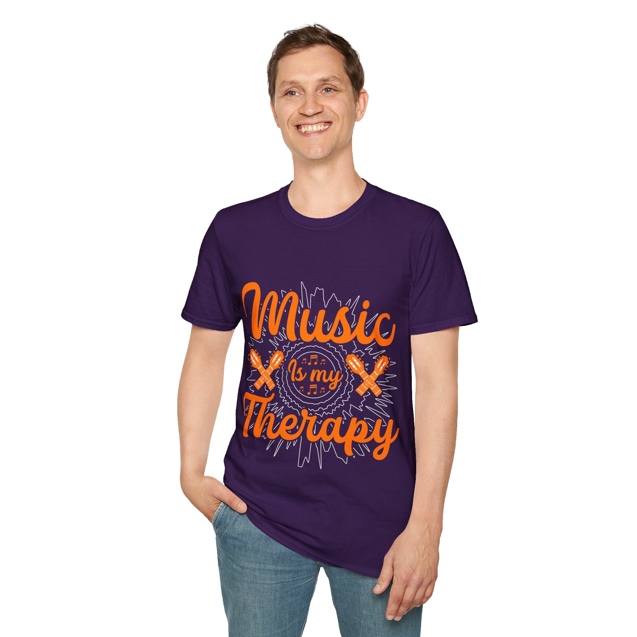 "Music Is My Therapy"Unisex Soft style T-Shirt