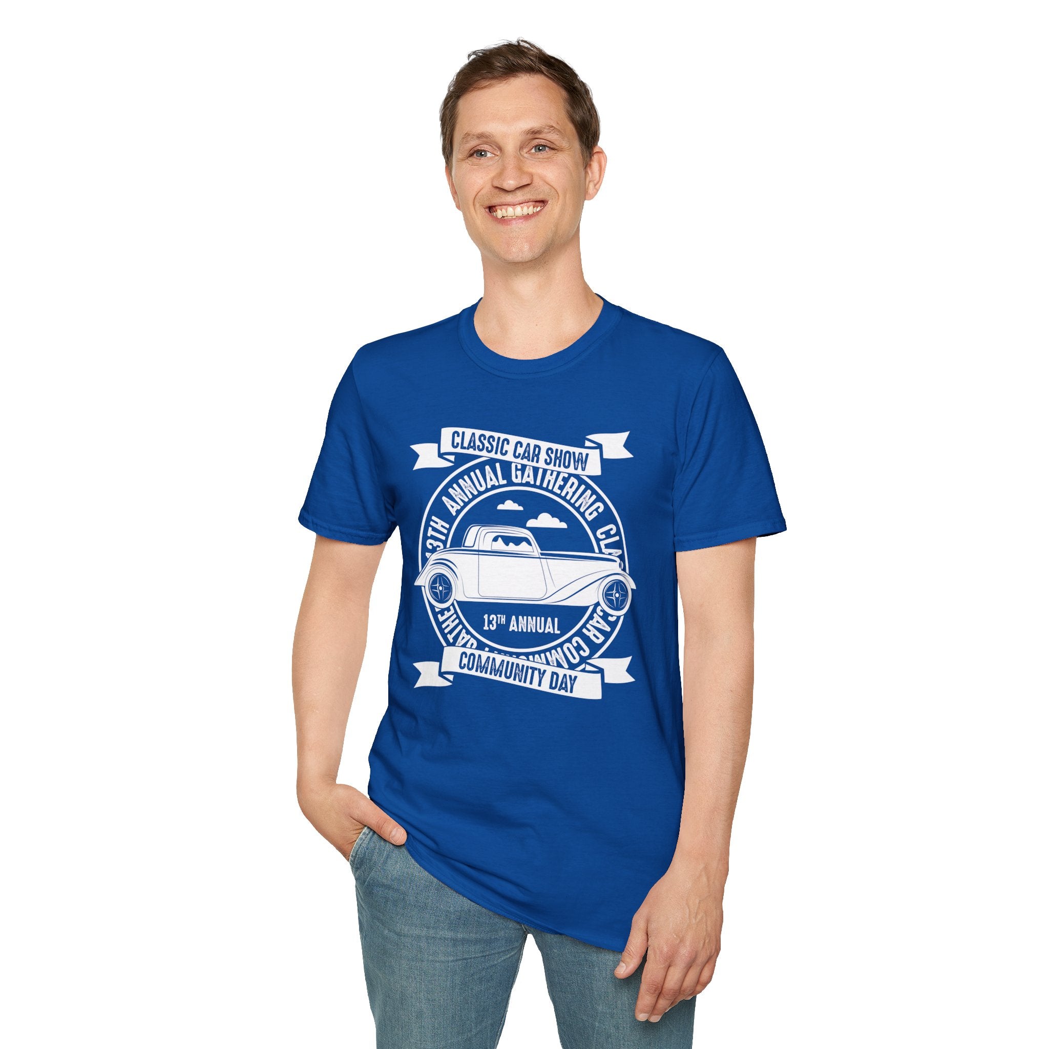 "CLASSIC CAR SHOW COMMUNITY DAY" Unisex Soft style T-Shirt