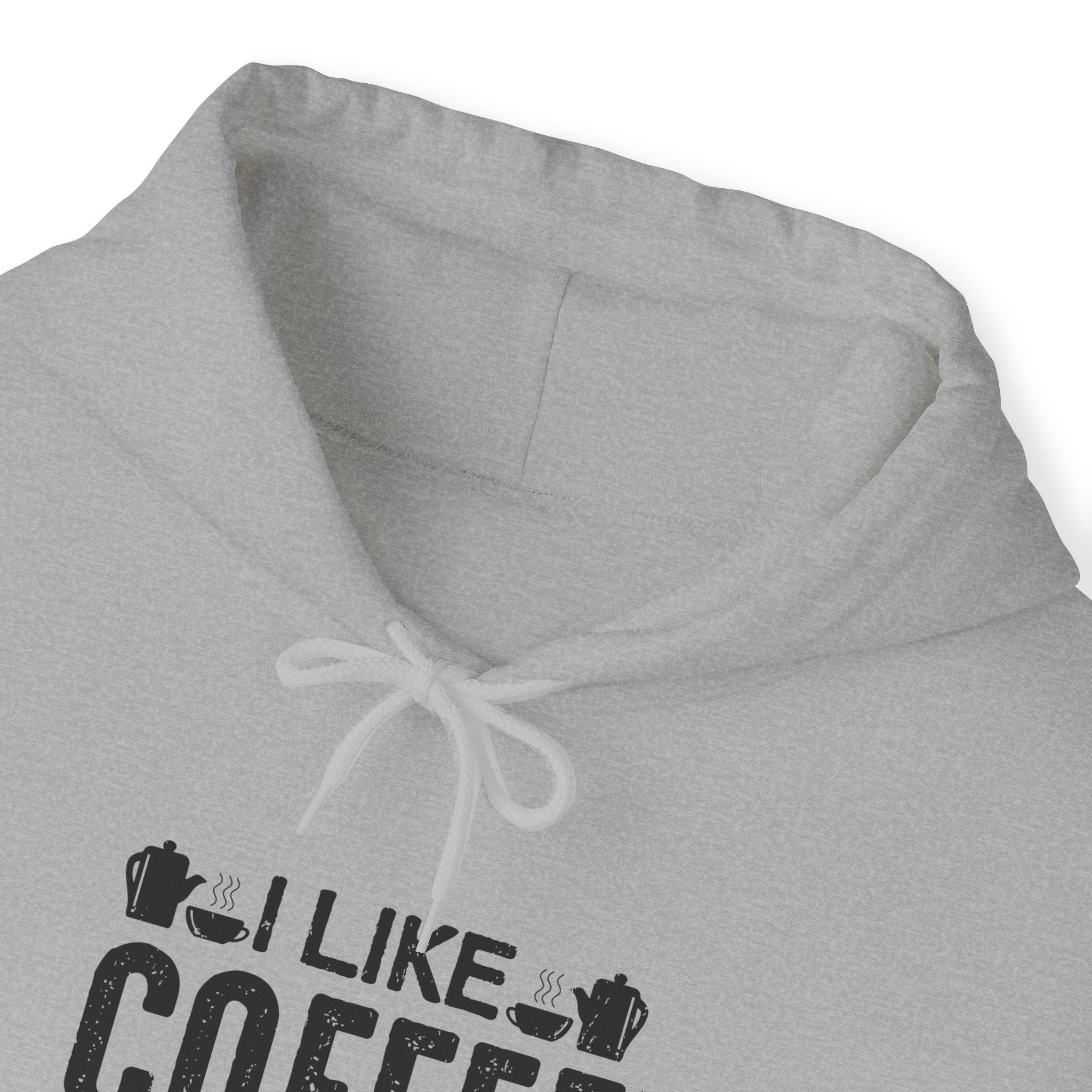 "I LIKE COFFEE MY CAT AND MAYBE 3 PEOPLE" Unisex Heavy Blend™ Hooded Sweatshirt