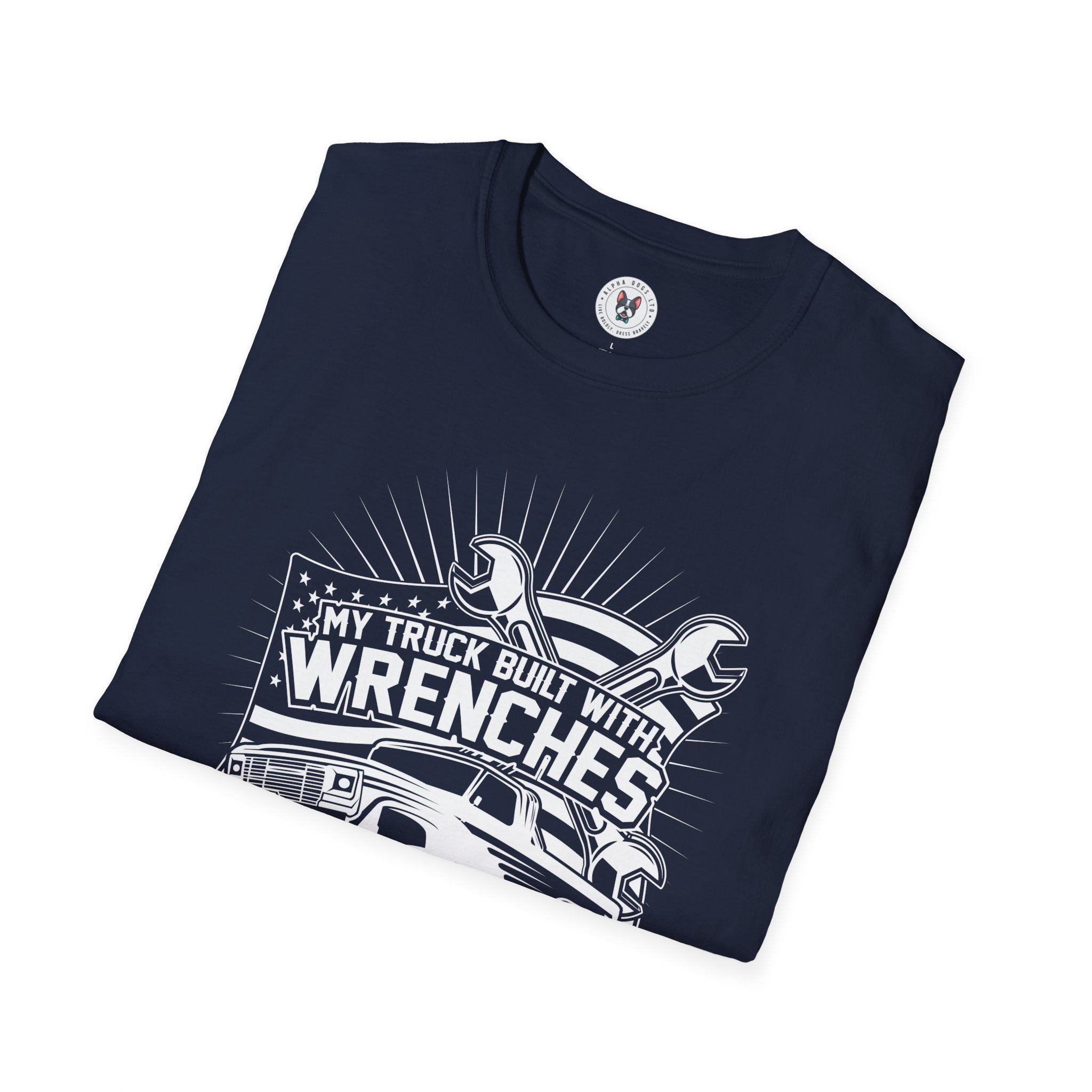 "MY TRUCK BUILT WITH WRENCHES" Unisex Soft style T-Shirt