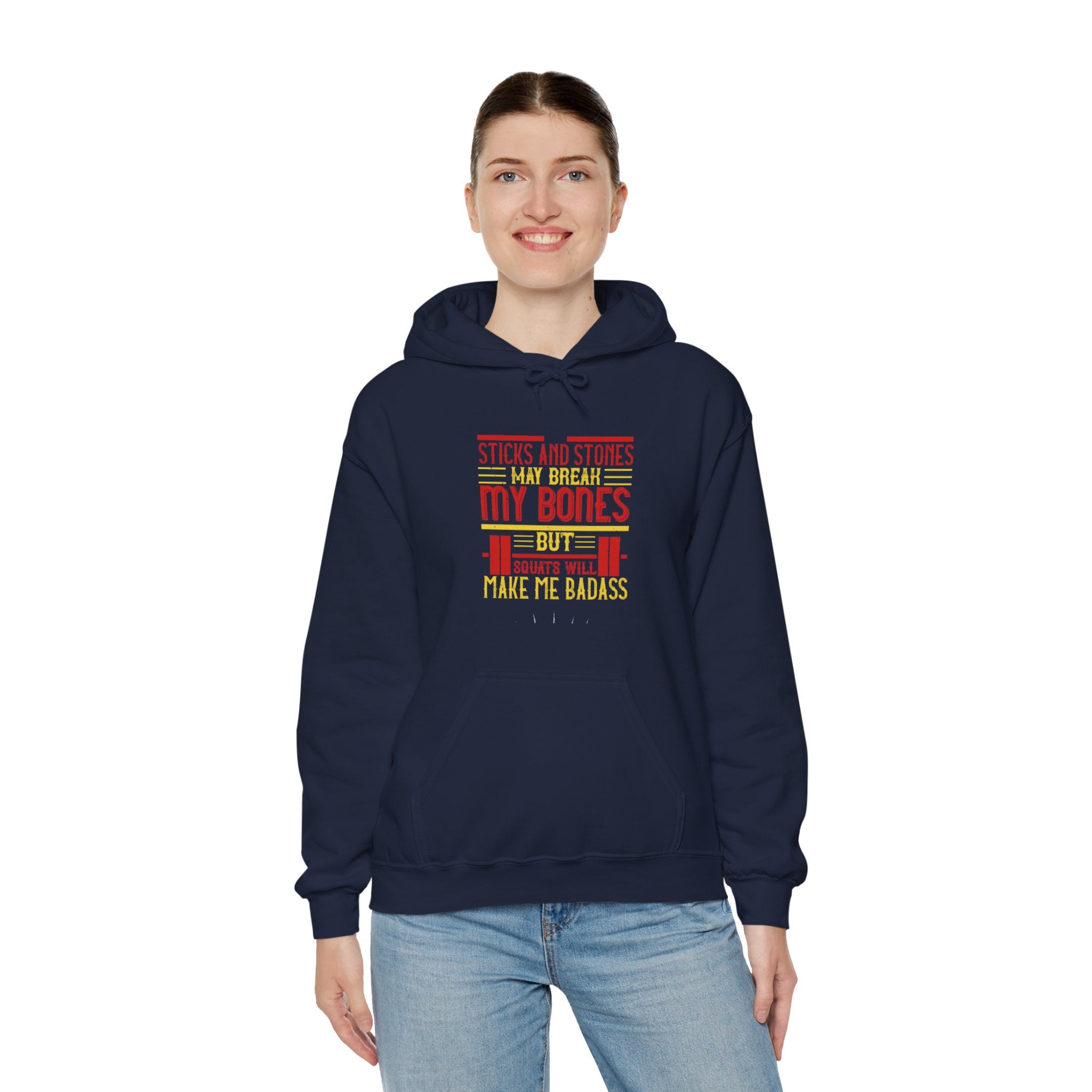 "Squats Will Make Me Badass"  Unisex Heavy Blend™ Hooded Sweatshirt