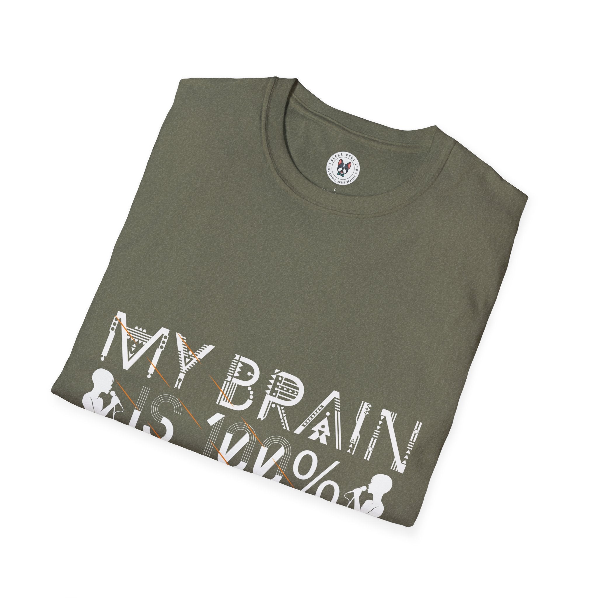 "My Brain Is 99% Music" Unisex Soft style T-Shirt