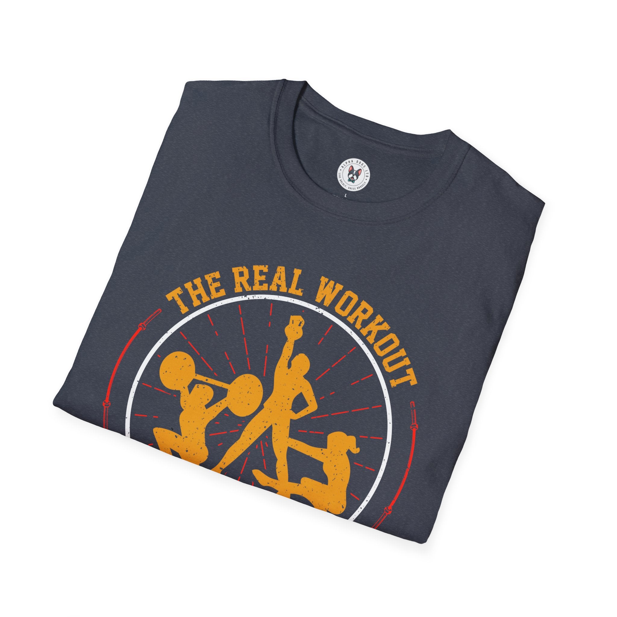 "The Real Workout Starts When you Want to Stop"  Unisex Soft style T-Shirt