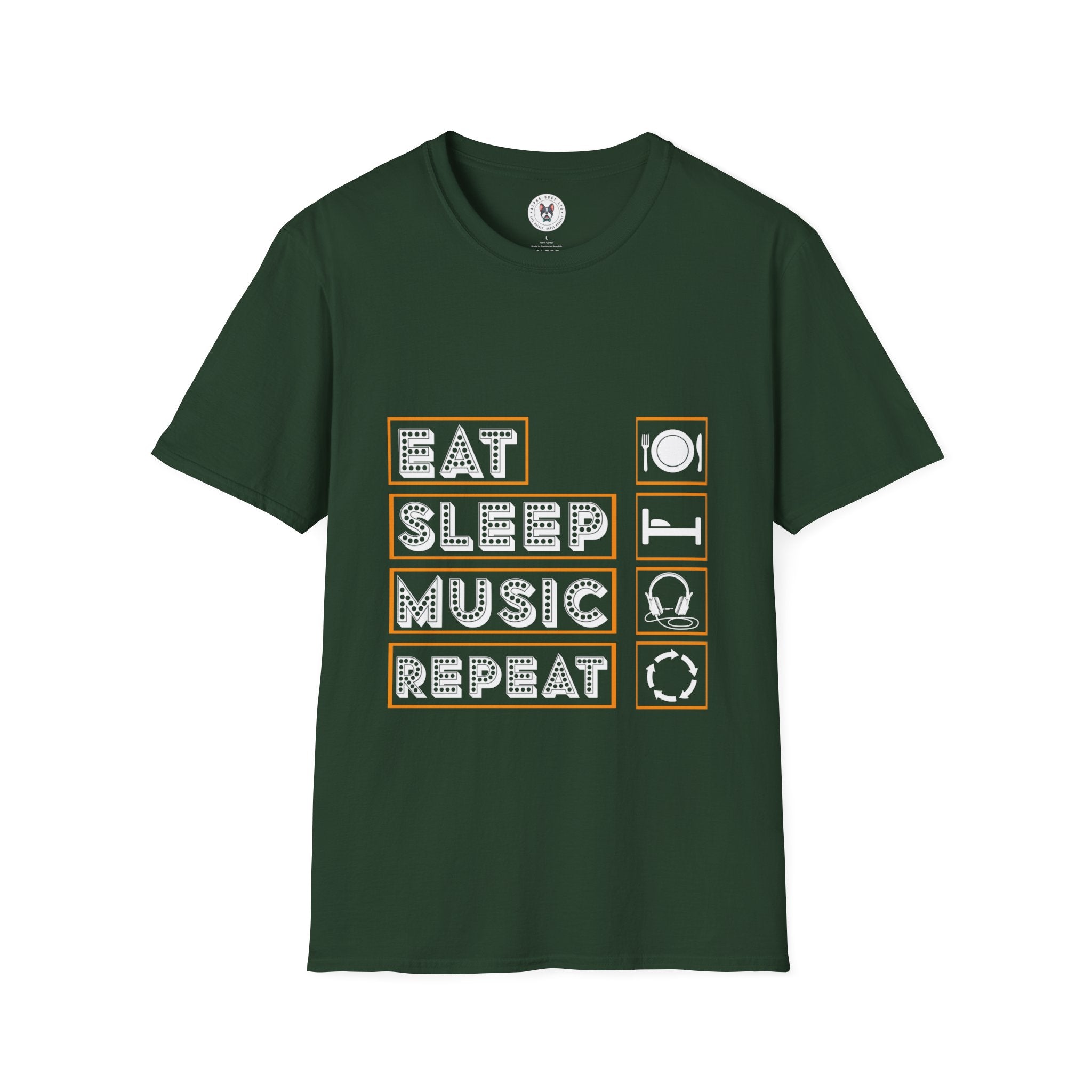 "Eat Sleep Music Repeat" Unisex Soft style T-Shirt