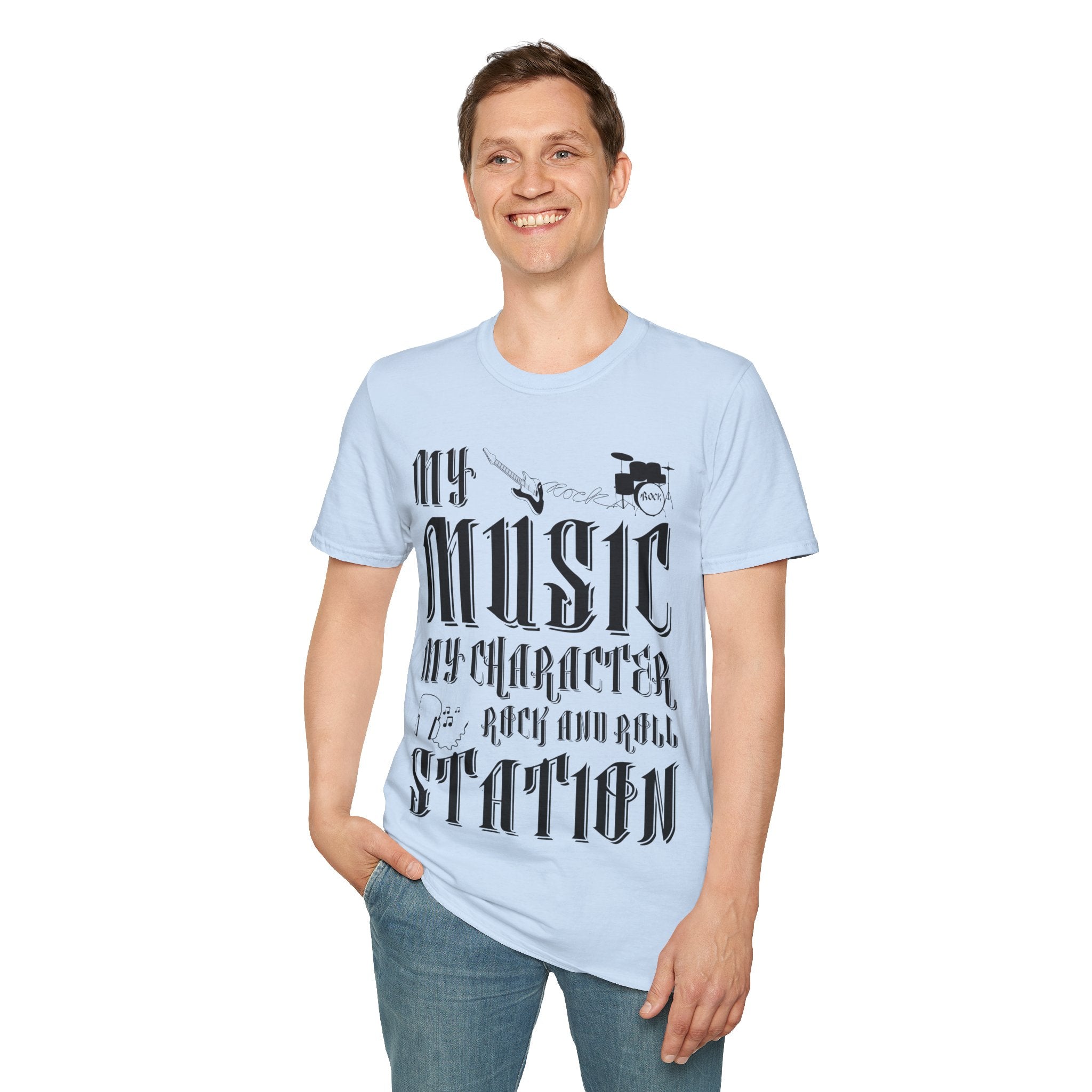 "My Music My Character Rock And Roll Station" Unisex Soft style T-Shirt