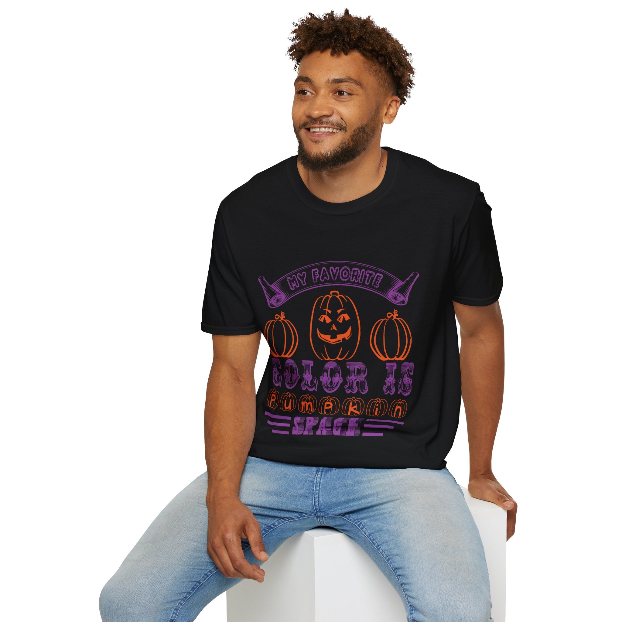 "MY FAVORITE COLOR IS PUMPKIN SPACE" Unisex Soft style T-Shirt