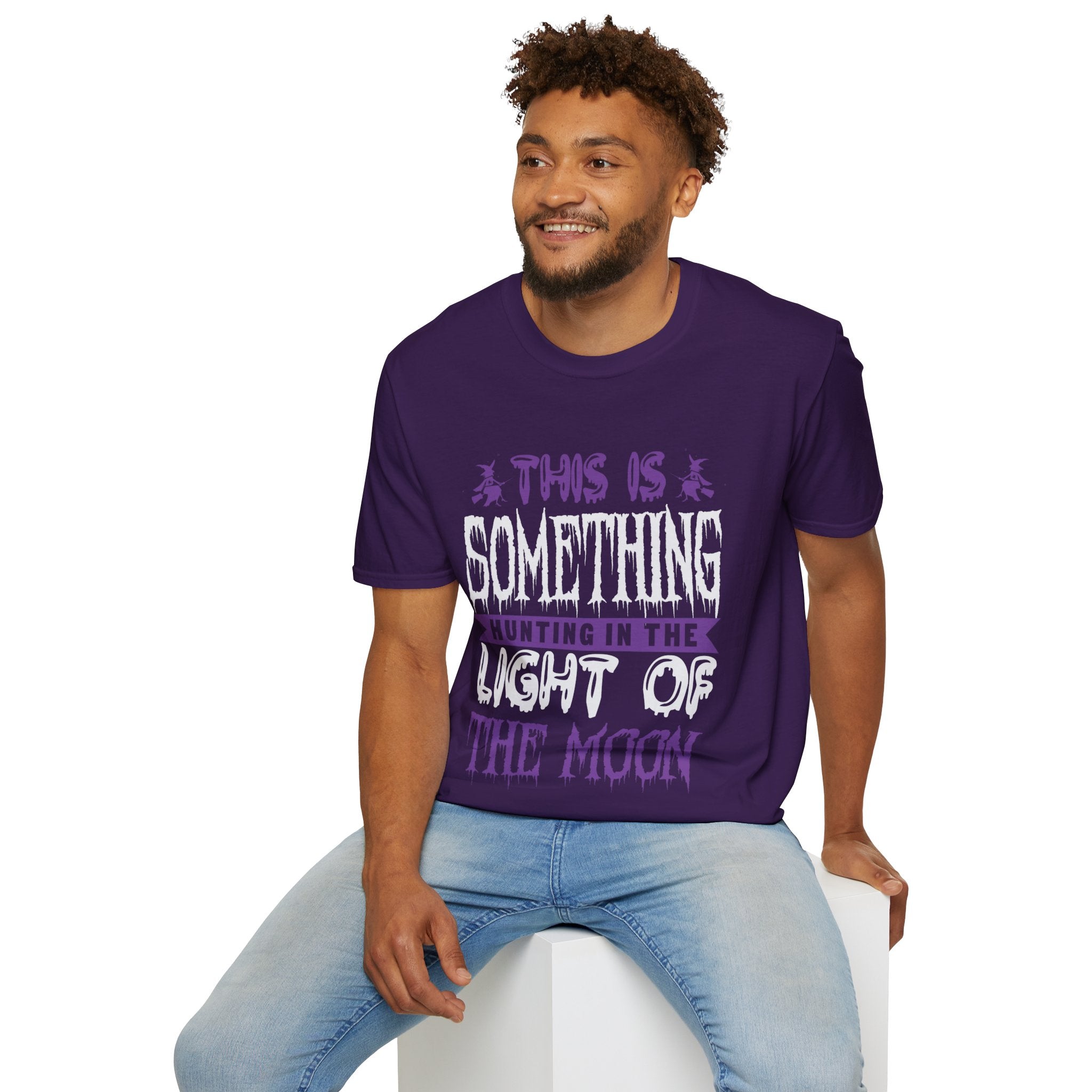 "THERE IS SOMETHING HAUNTING IN THE LIGHT OF THE MOON" Unisex Soft style T-Shirt