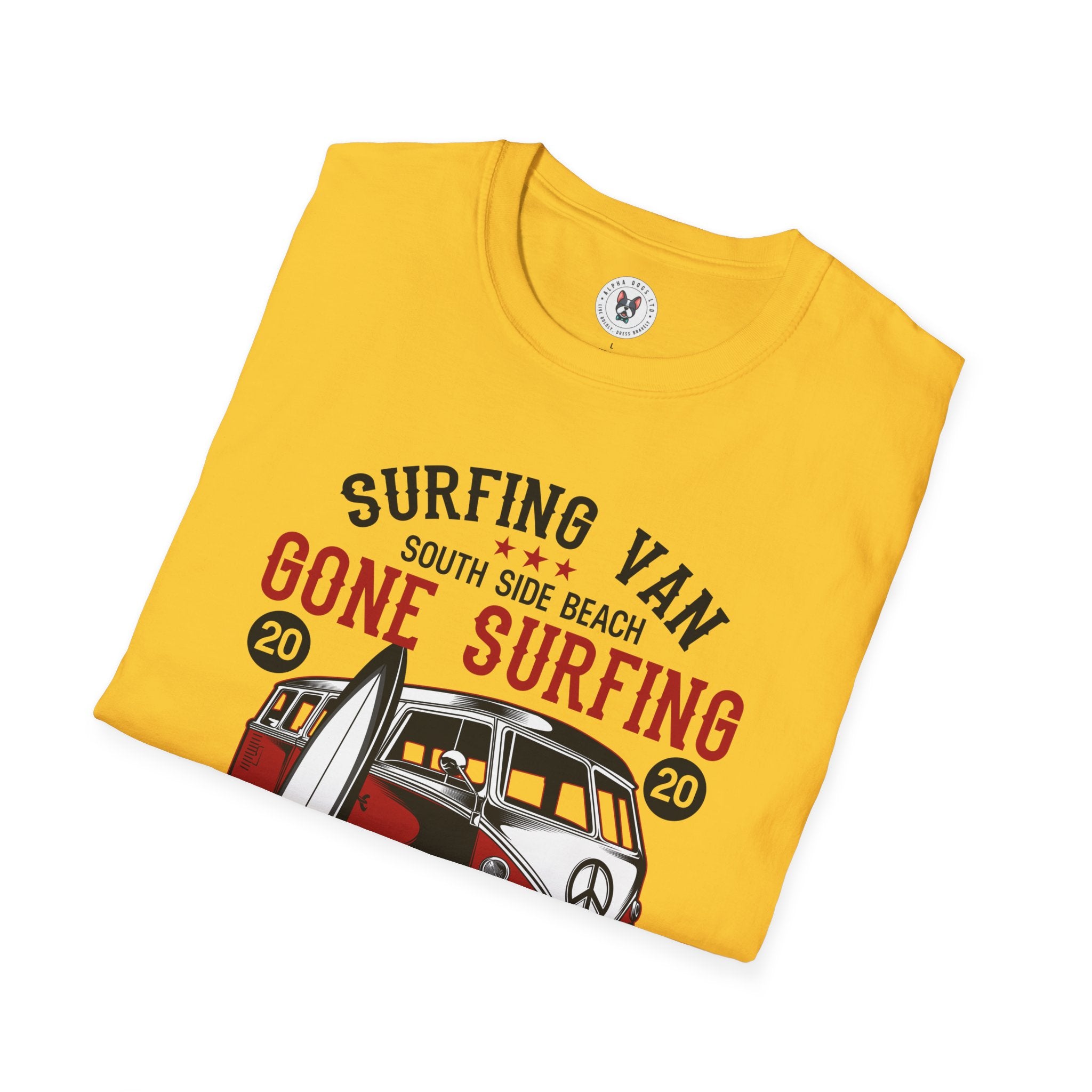 "SURFING VAN GONE SURFING SURFING ADVENTURE" Unisex Soft style T-Shirt