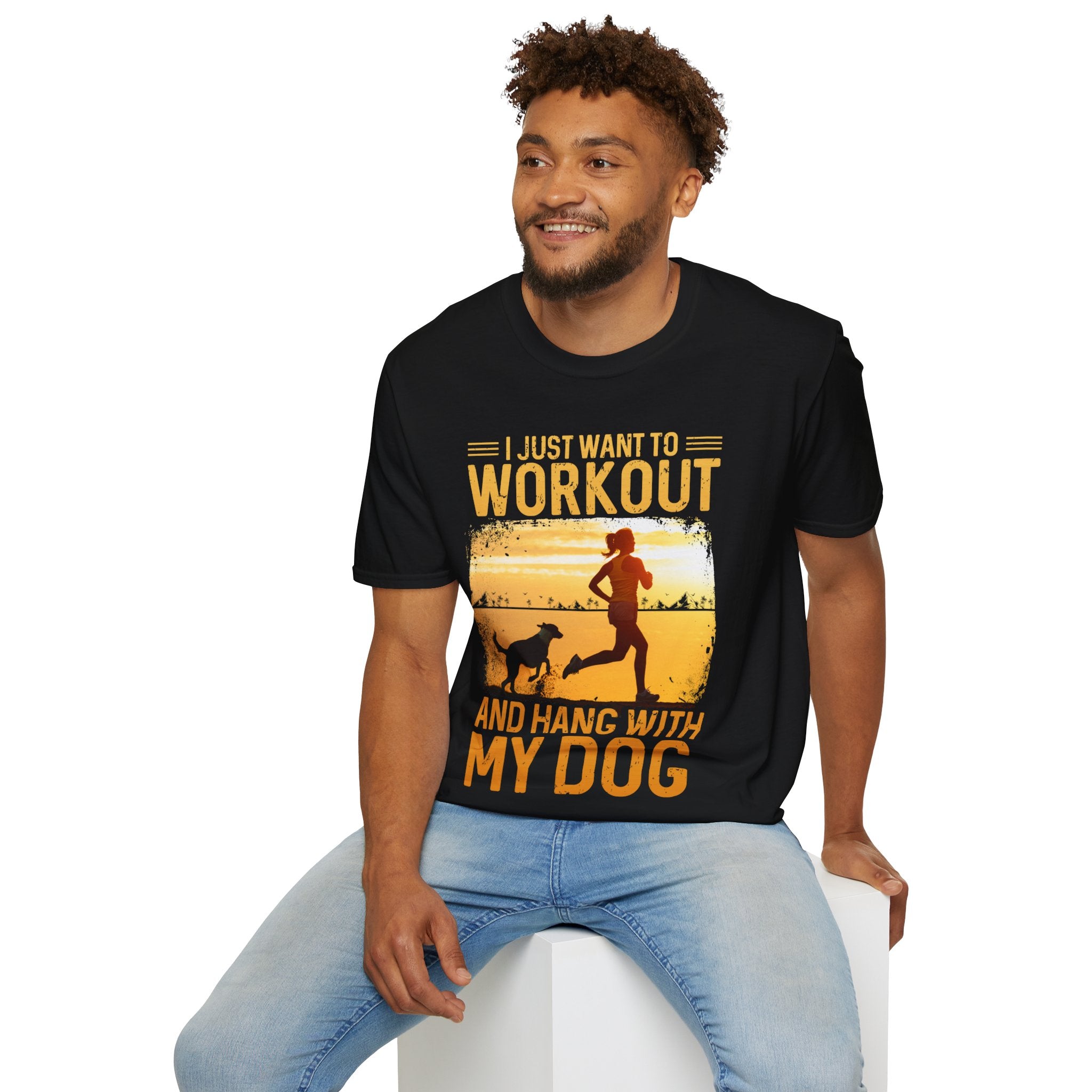 "I Just Want To Workout And Hang With My Dog" Unisex Soft style T-Shirt