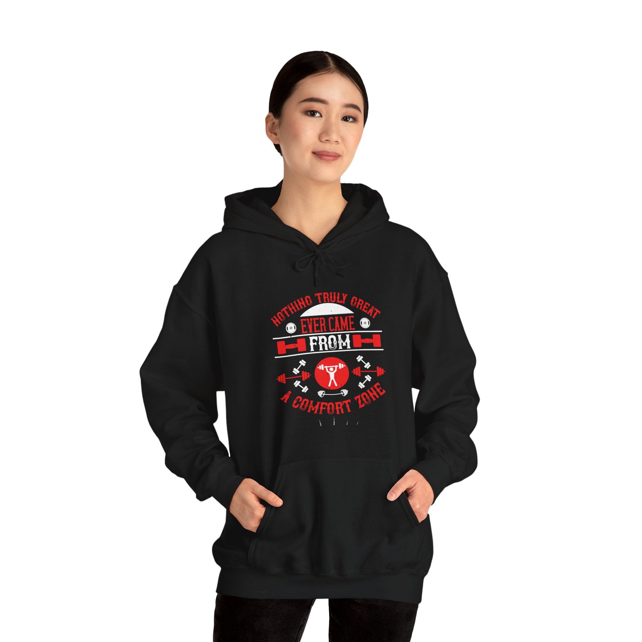 "Nothing Truly Great Ever Came From A Comfort Zone" Unisex Heavy Blend™ Hooded Sweatshirt