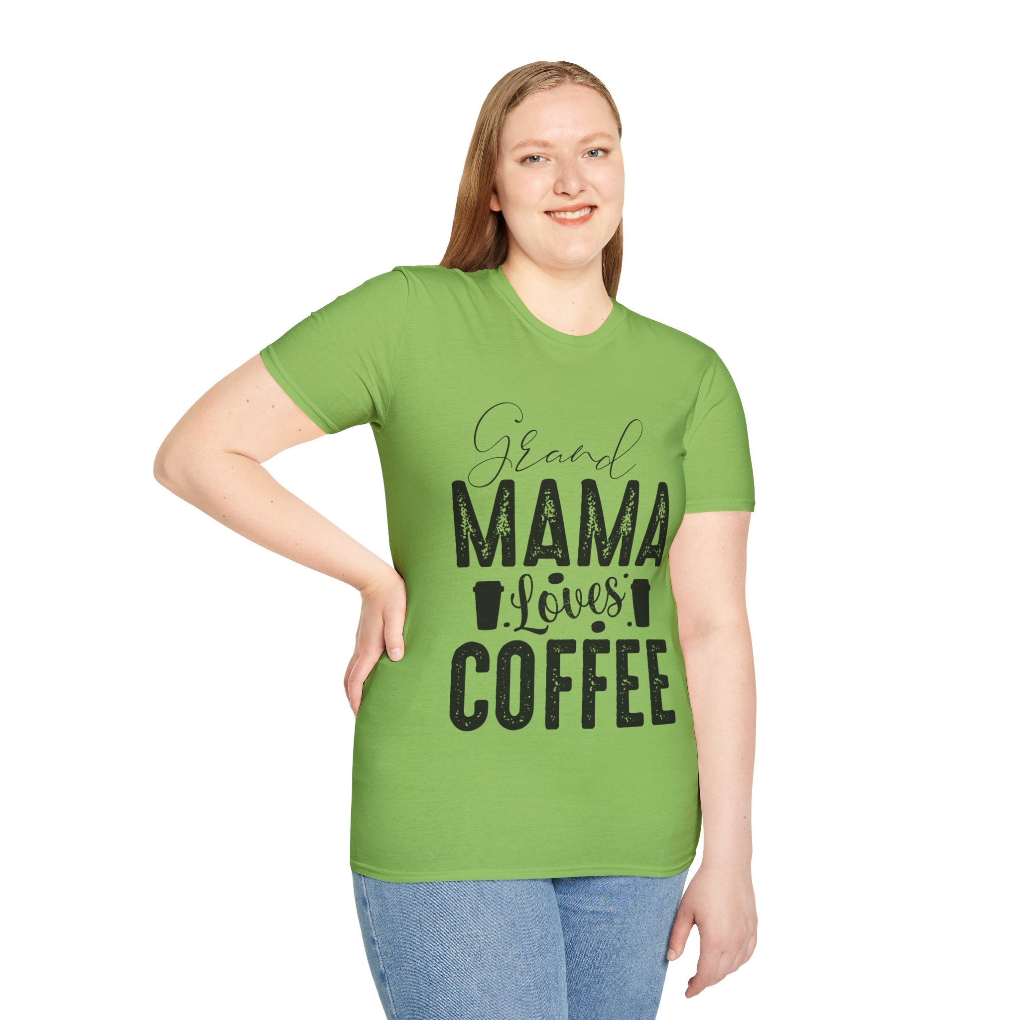 "GRAND MAMA LOVES COFFEE" Unisex Soft style T-Shirt