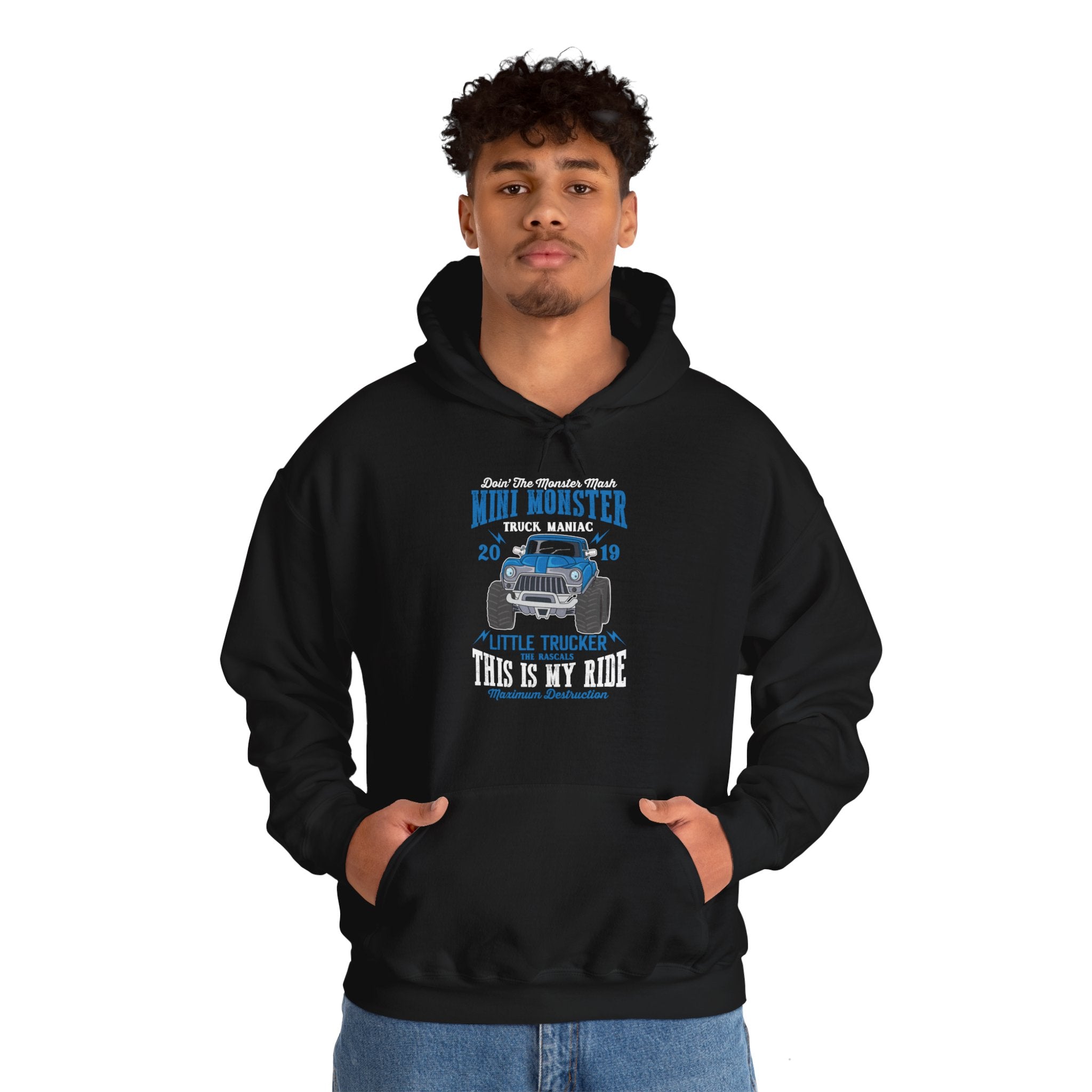 "MINI MONSTER LITTLE TRUCKER THIS IS MY RIDE" Unisex Heavy Blend™ Hooded Sweatshirt