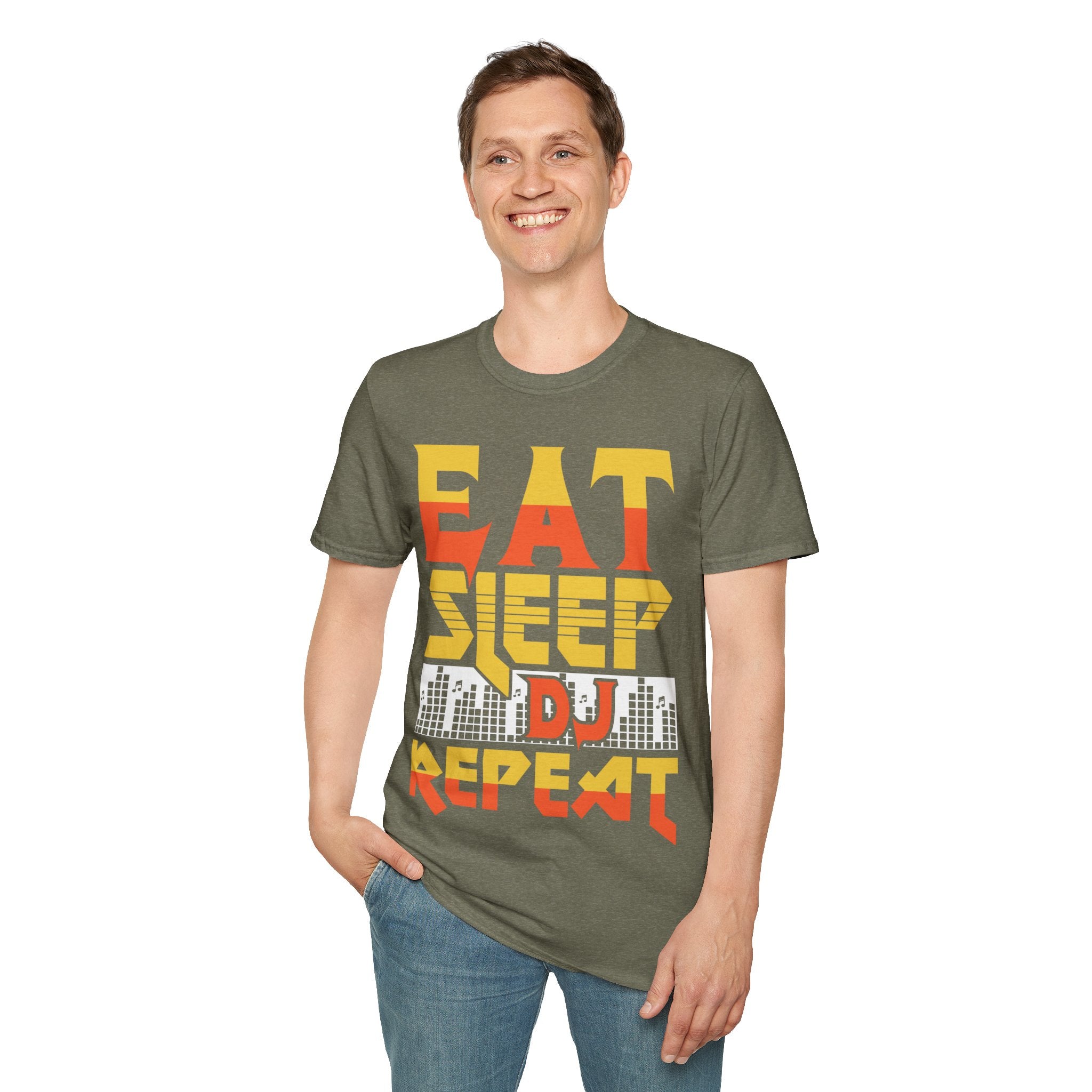 "Eat Sleep DJ Repeat" Unisex Soft style T-Shirt