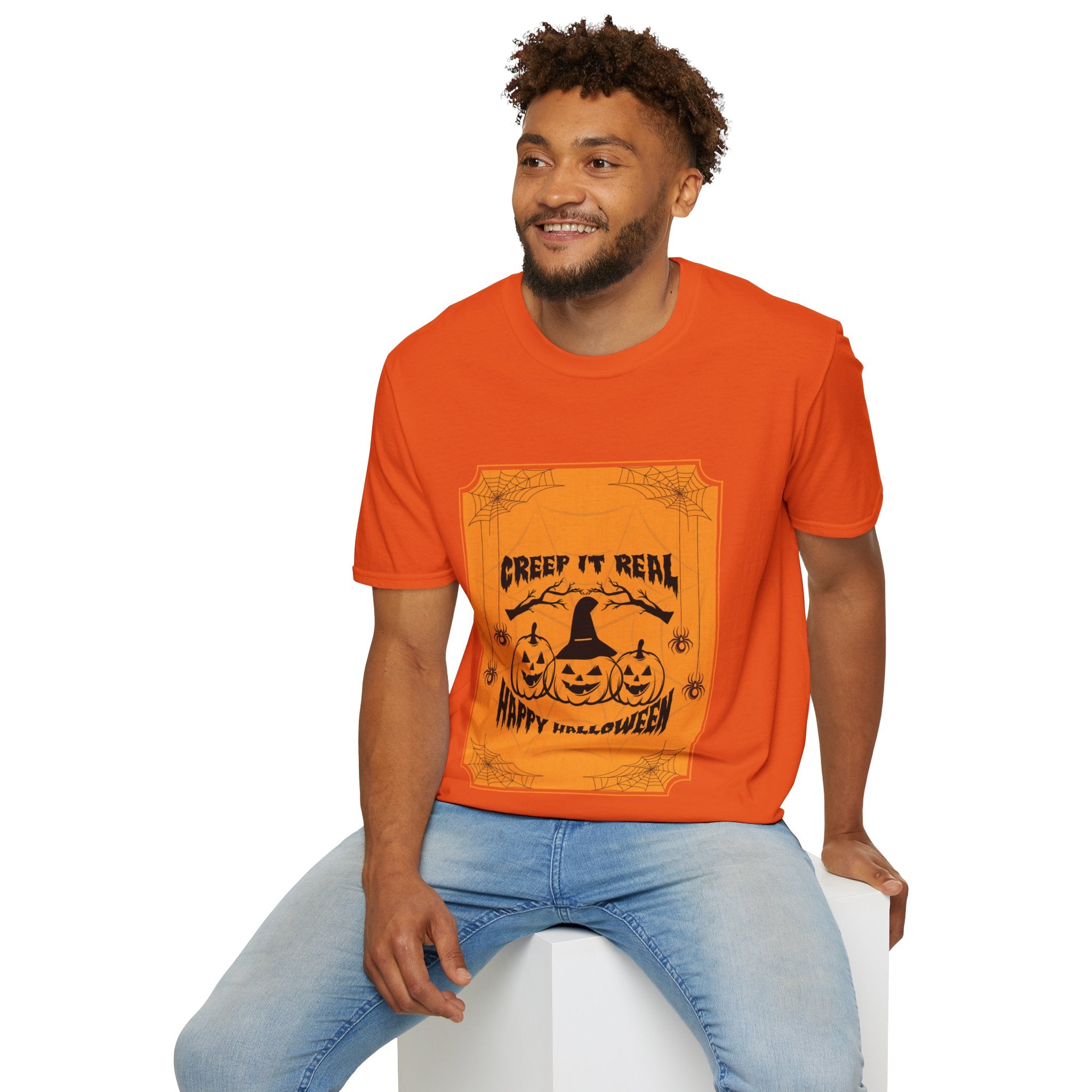 "CREEP IT REAL HAPPY HALLOWEEN" Unisex Soft style T-Shirt