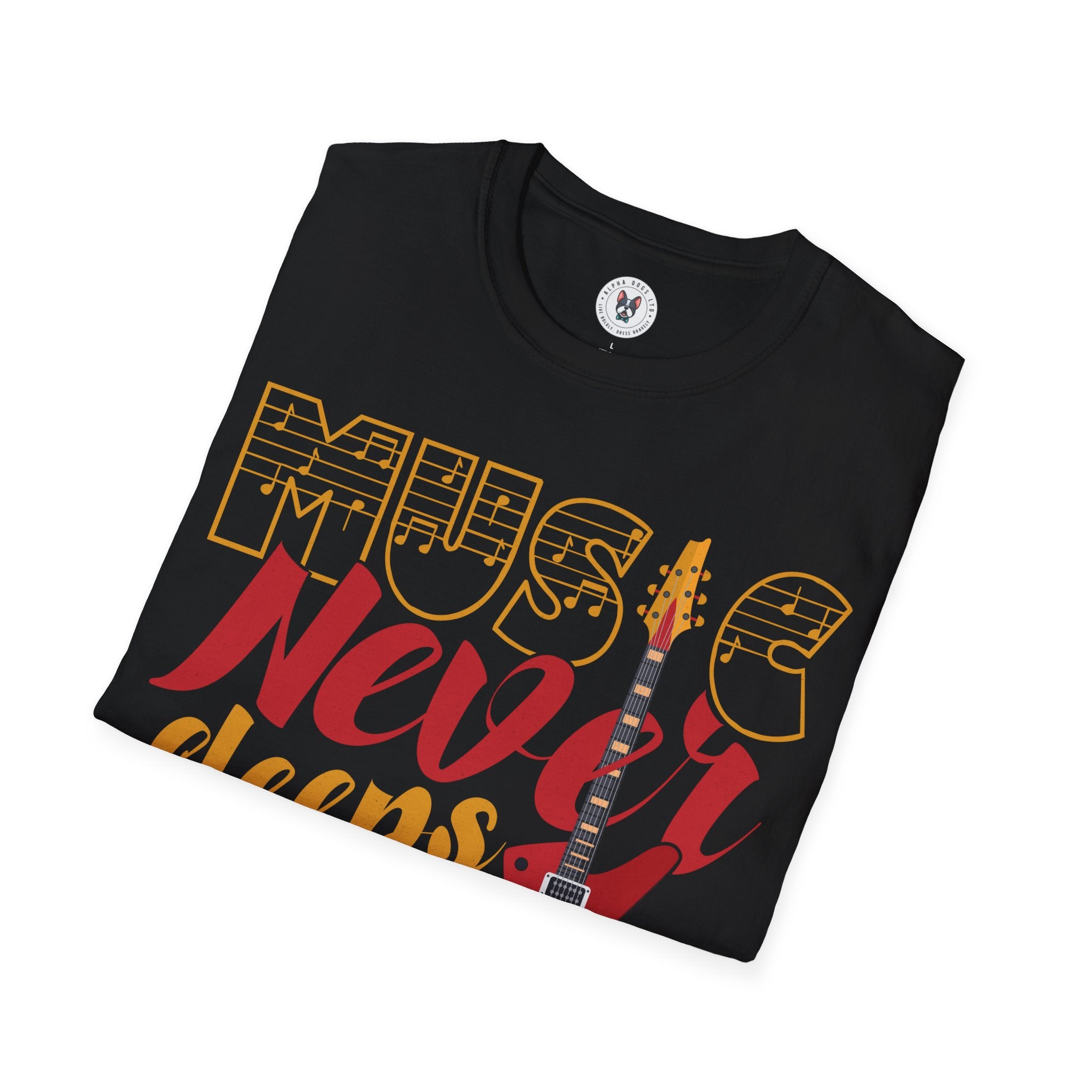 "Music Never Sleeps" Unisex Soft style T-Shirt