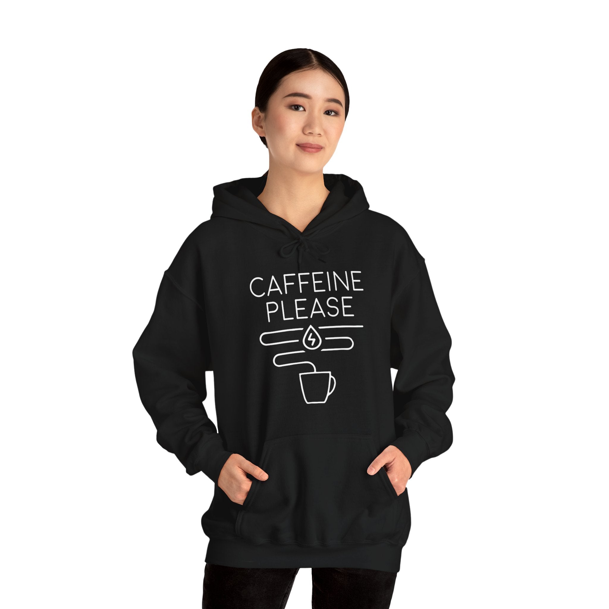 "CAFFEINE PLEASE" Unisex Heavy Blend™ Hooded Sweatshirt