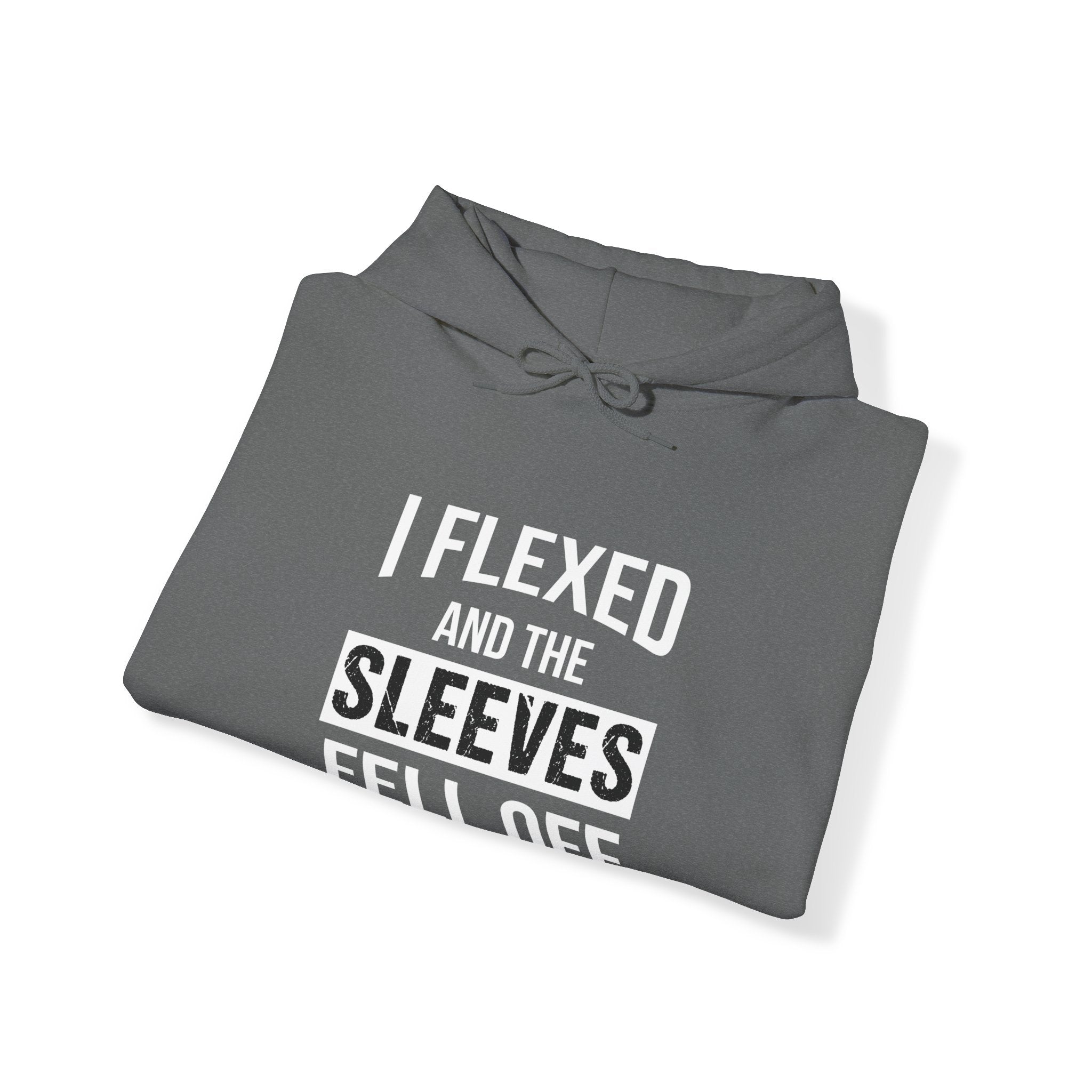 "I Flexed And The Sleeves Fell Off" Unisex Heavy Blend™ Hooded Sweatshirt