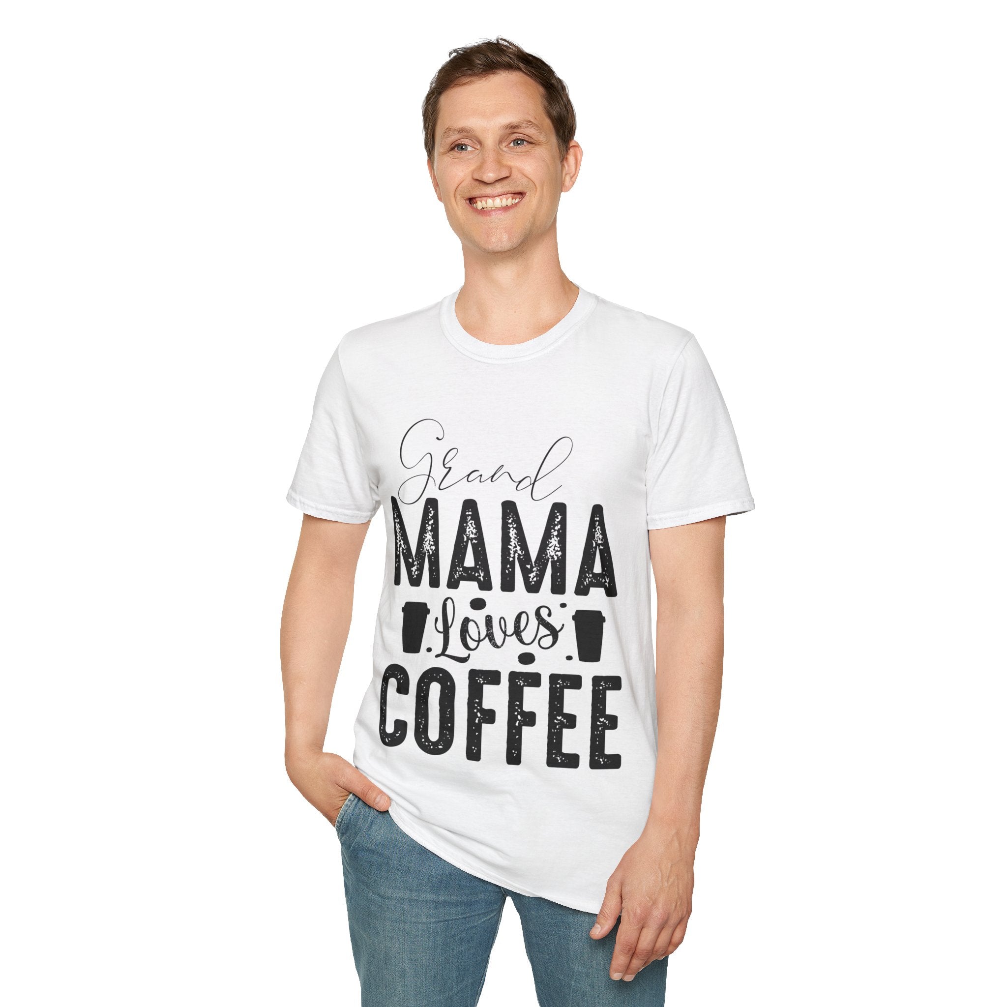 "GRAND MAMA LOVES COFFEE" Unisex Soft style T-Shirt