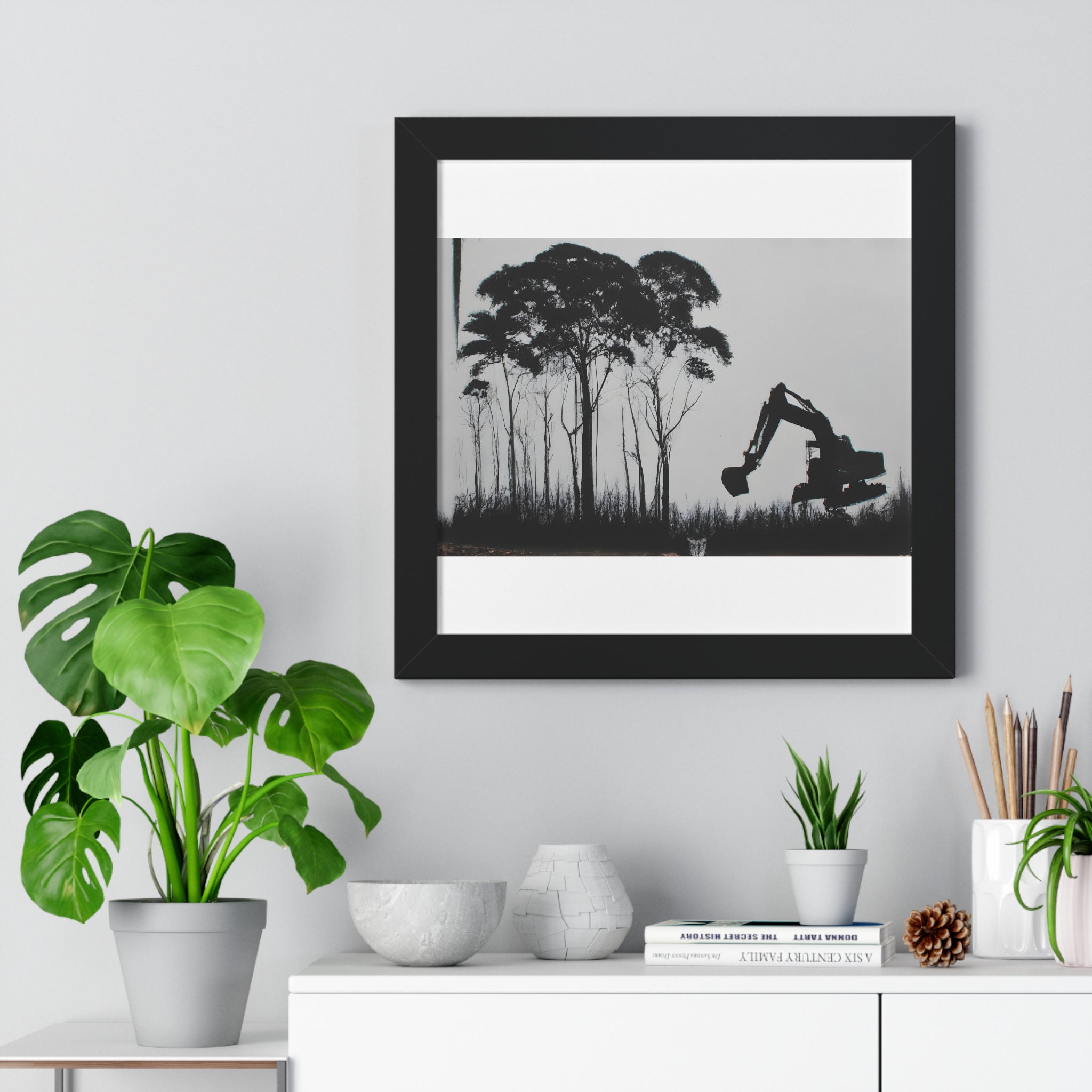 "BANKSY-STYLE GRAFFITI OF A CLEARED RAINFOREST" Framed Vertical Poster