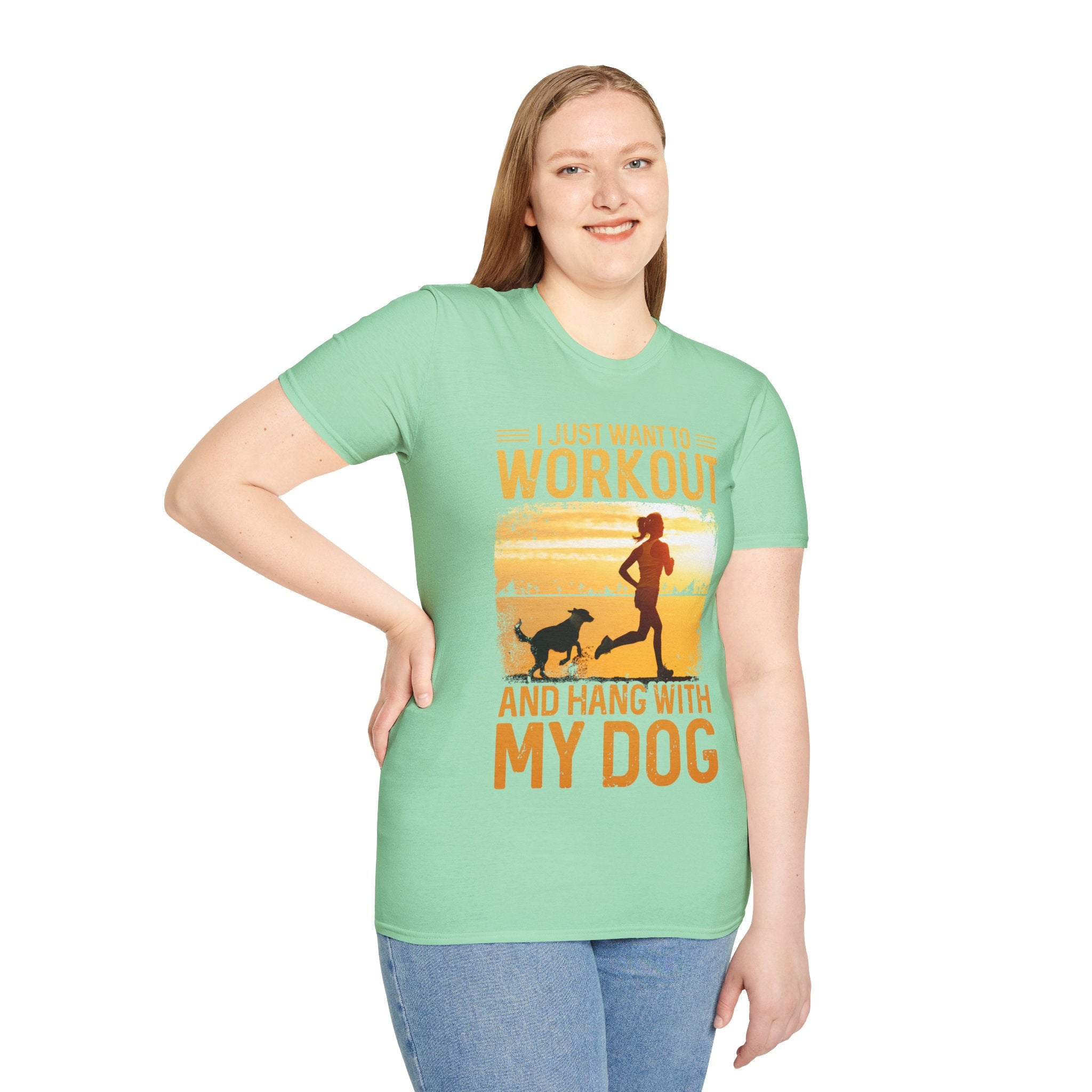 "I Just Want To Workout And Hang With My Dog" Unisex Soft style T-Shirt