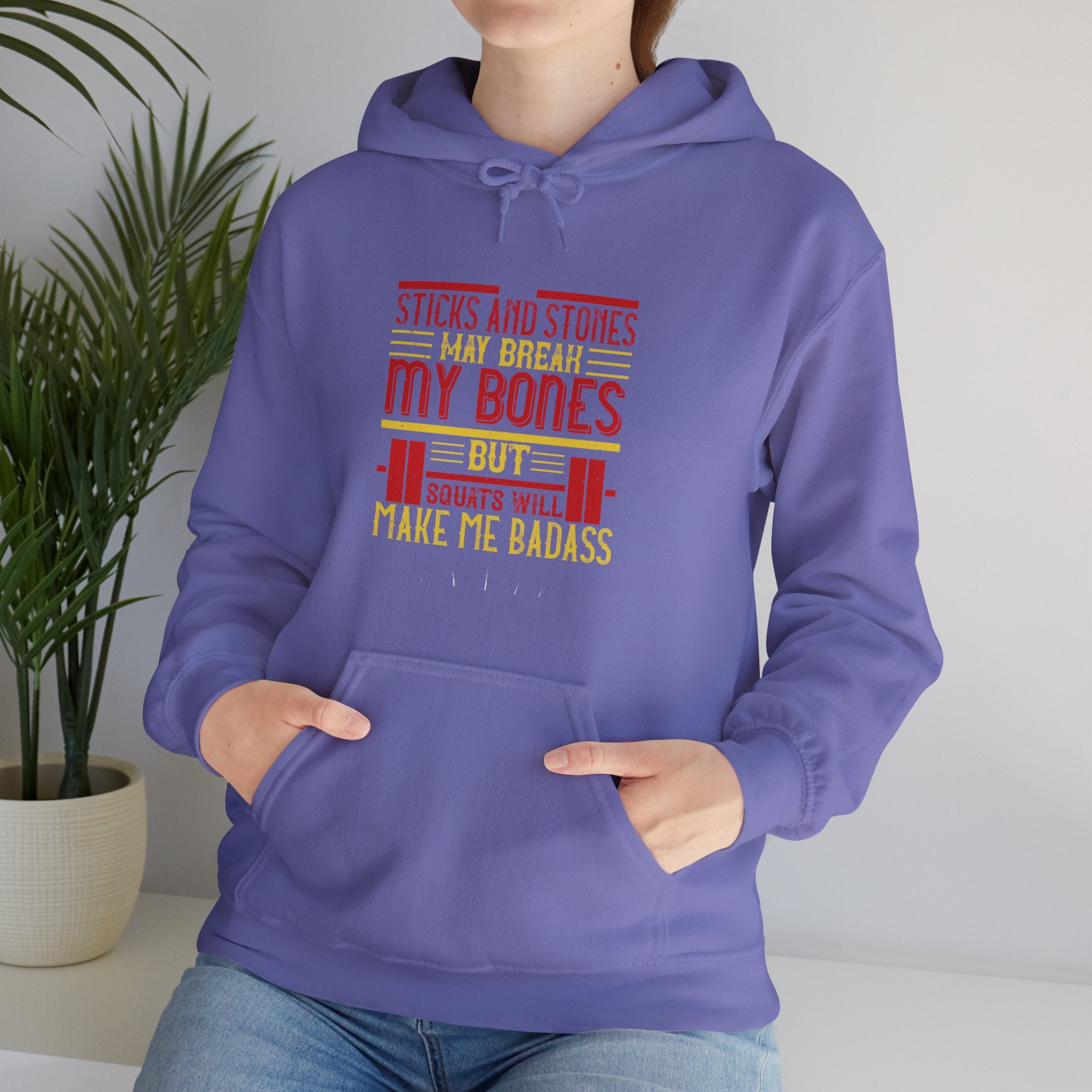 "Squats Will Make Me Badass"  Unisex Heavy Blend™ Hooded Sweatshirt