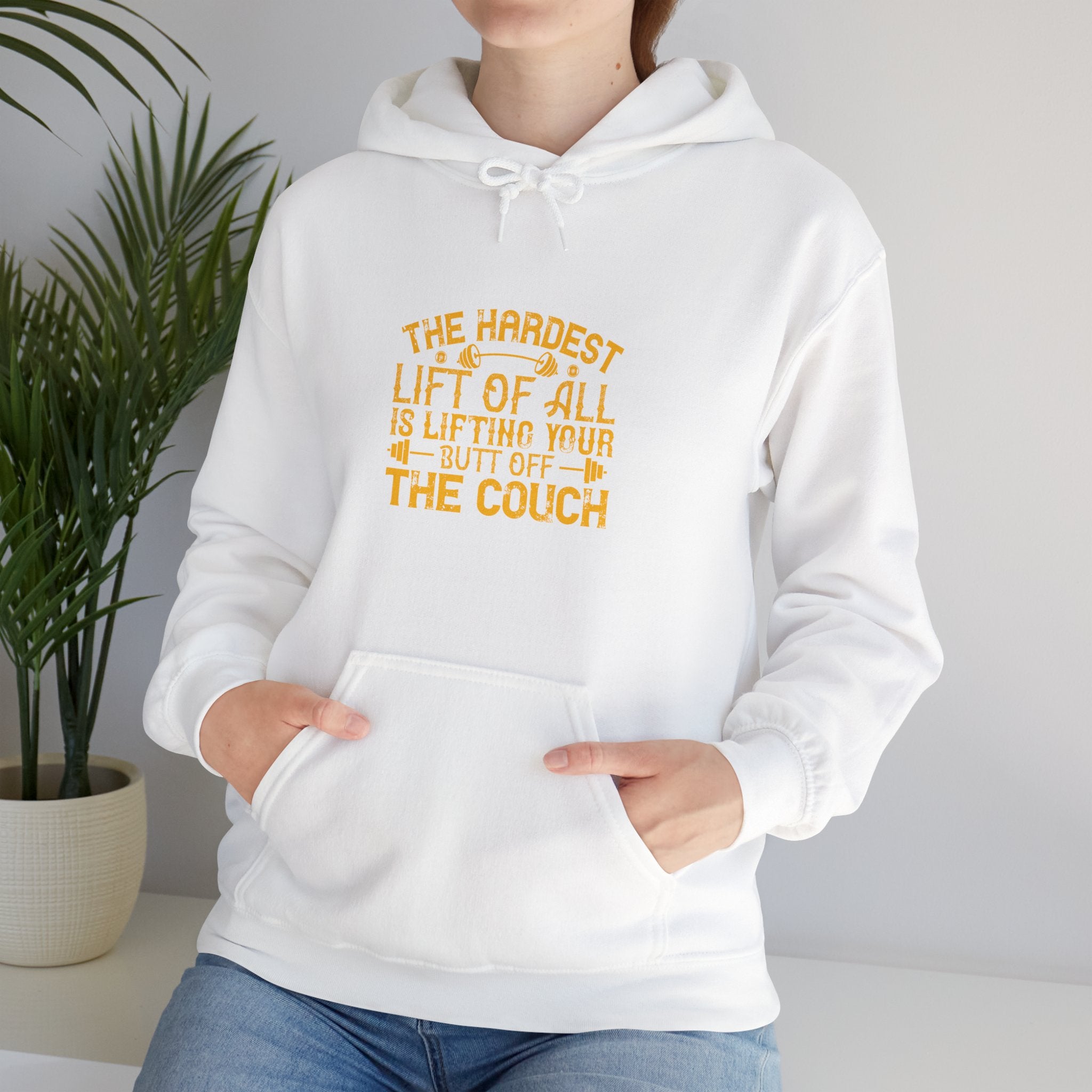 "The hardest lift of all is lifting your butt off the couch"  Unisex Heavy Blend™ Hooded Sweatshirt