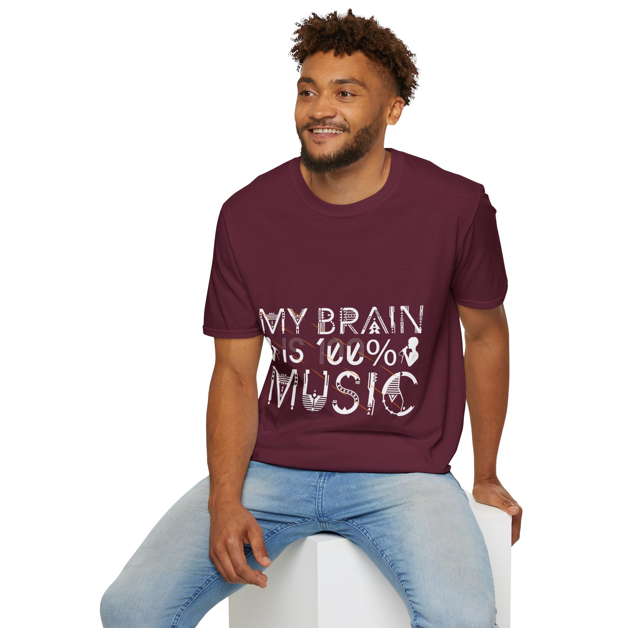 "My Brain Is 99% Music" Unisex Soft style T-Shirt