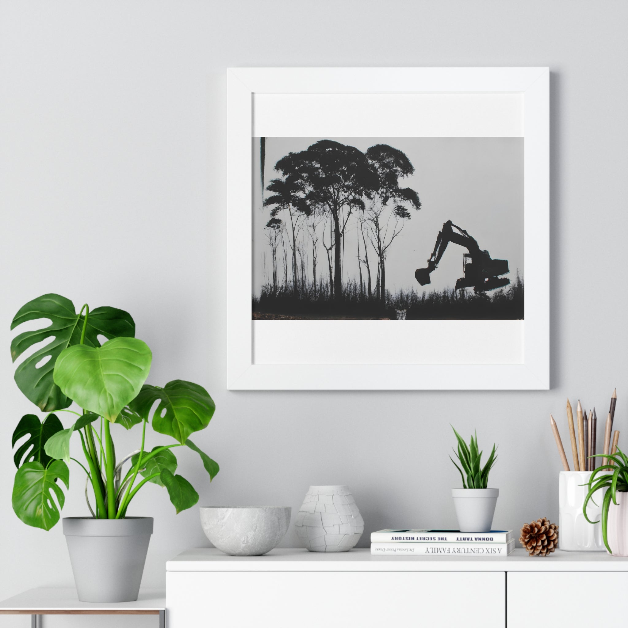 "BANKSY-STYLE GRAFFITI OF A CLEARED RAINFOREST" Framed Vertical Poster