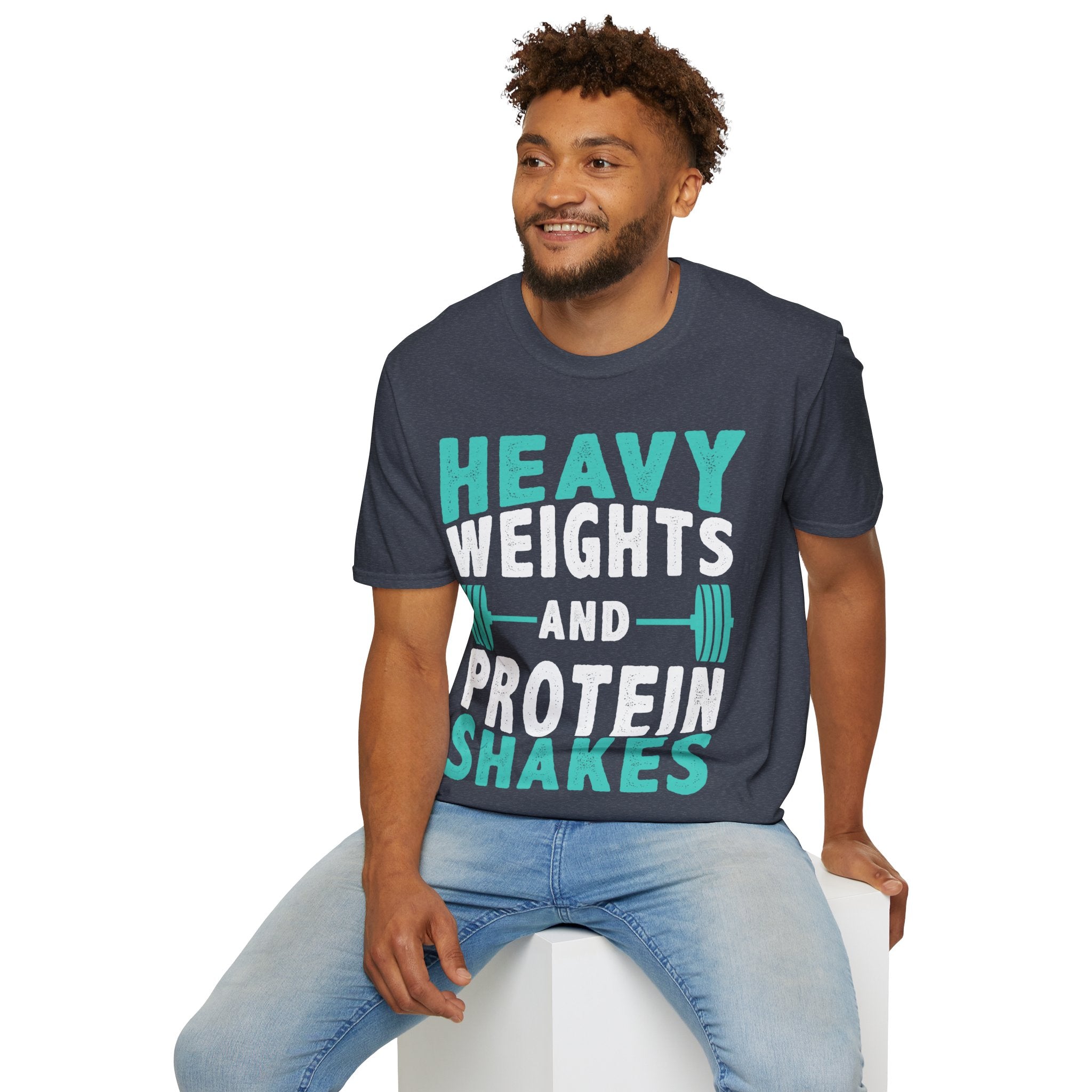 "Heavy Weights And Proteins Shakes" Unisex Soft Style T-Shirt