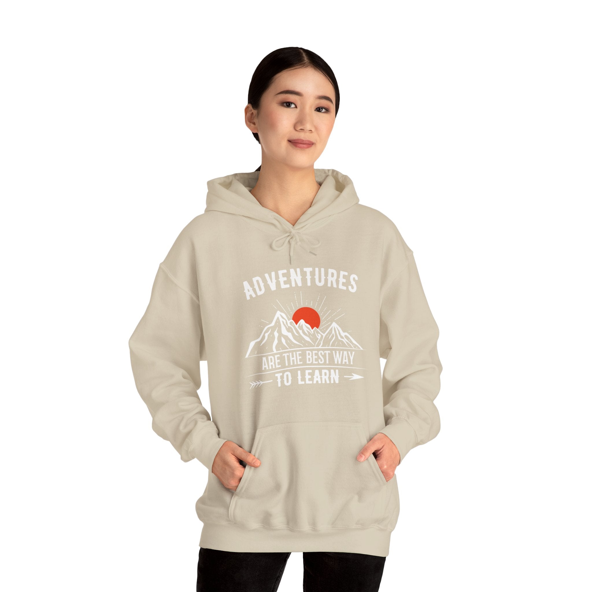 "Adventures Are The Best Way To Learn" Unisex Heavy Blend™ Hooded Sweatshirt