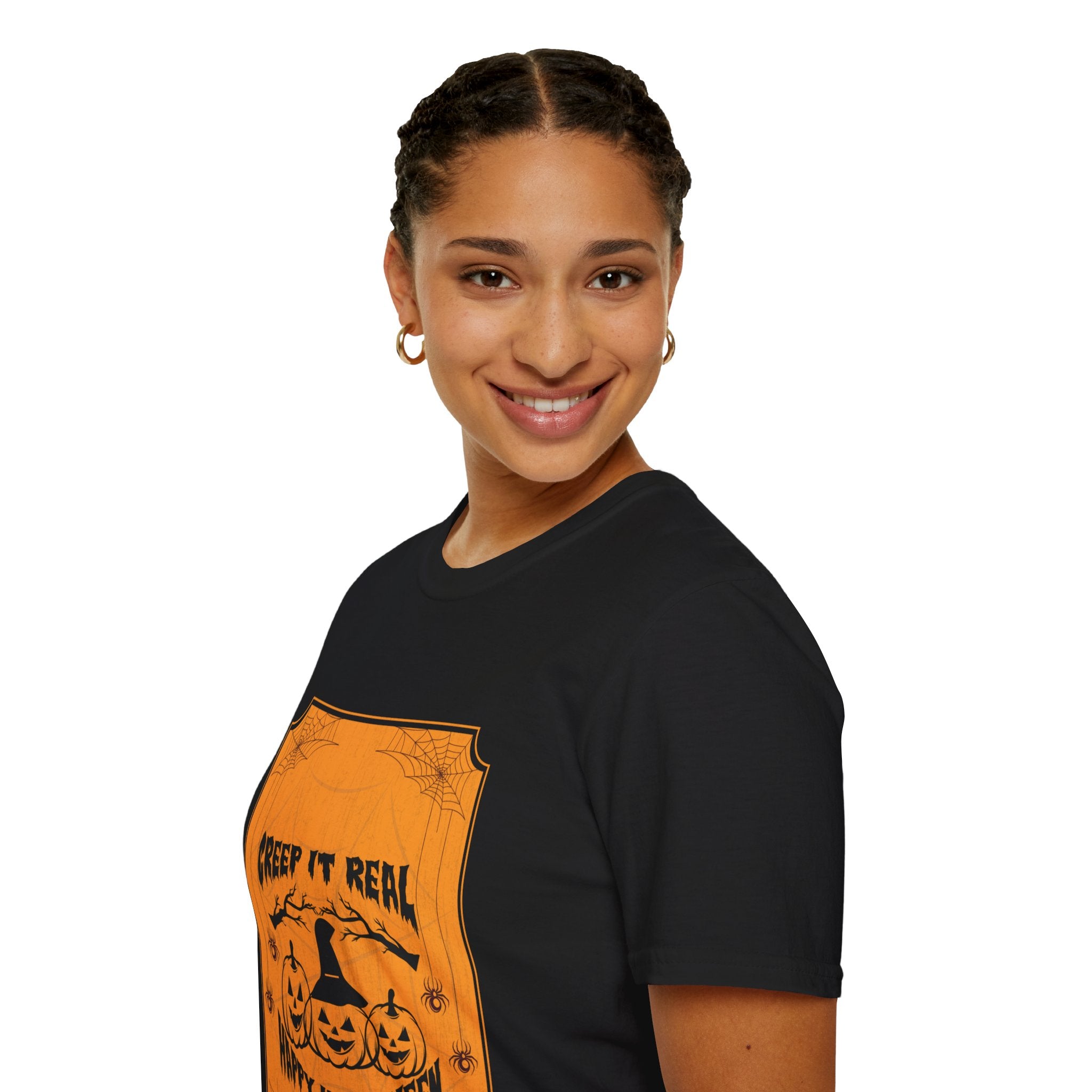 "CREEP IT REAL HAPPY HALLOWEEN" Unisex Soft style T-Shirt