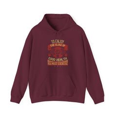 "To enjoy the glow of good health, you must exercise"  Unisex Heavy Blend™ Hooded Sweatshirt