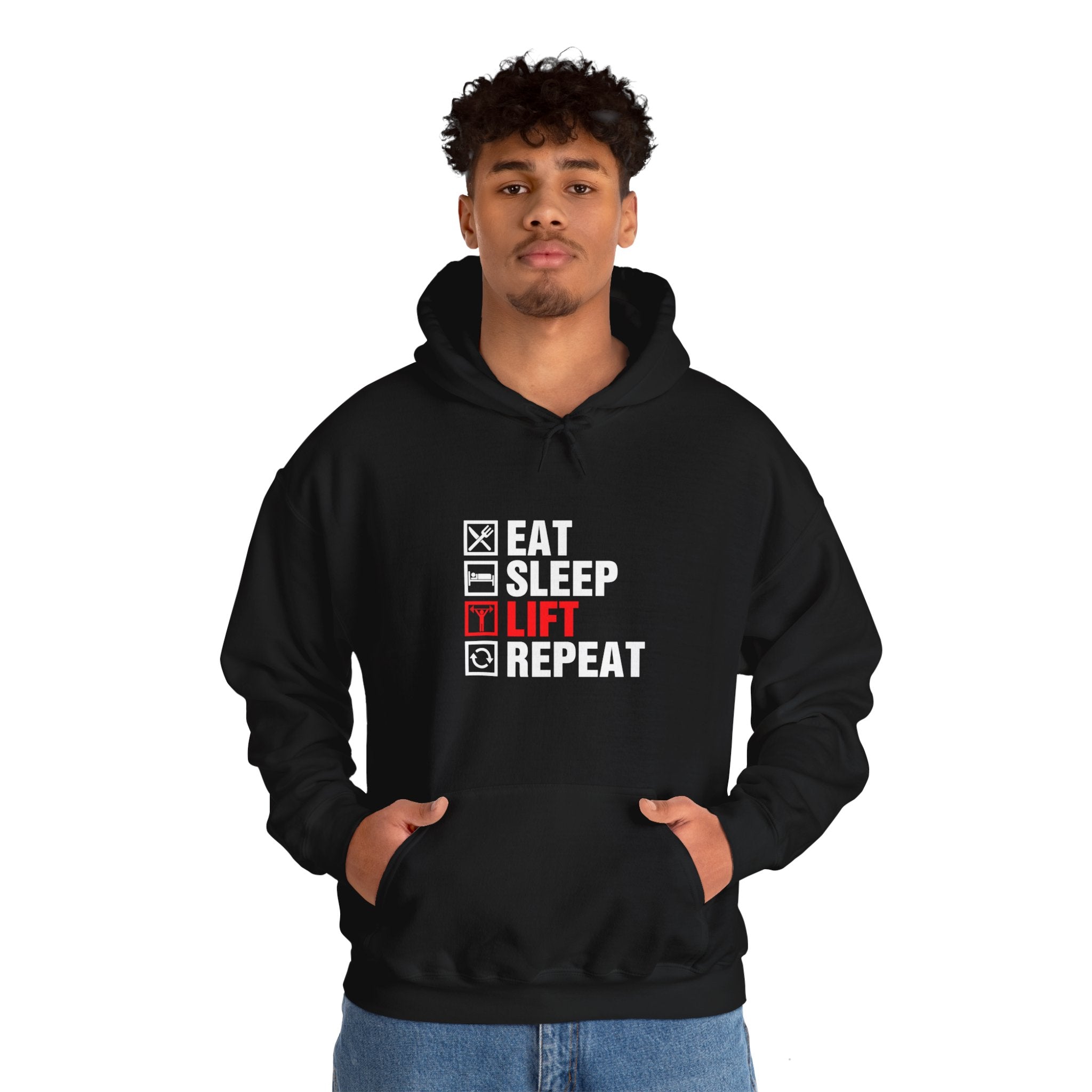 "Eat Sleep Lift Repeat" Unisex Heavy Blend™ Hooded Sweatshirt