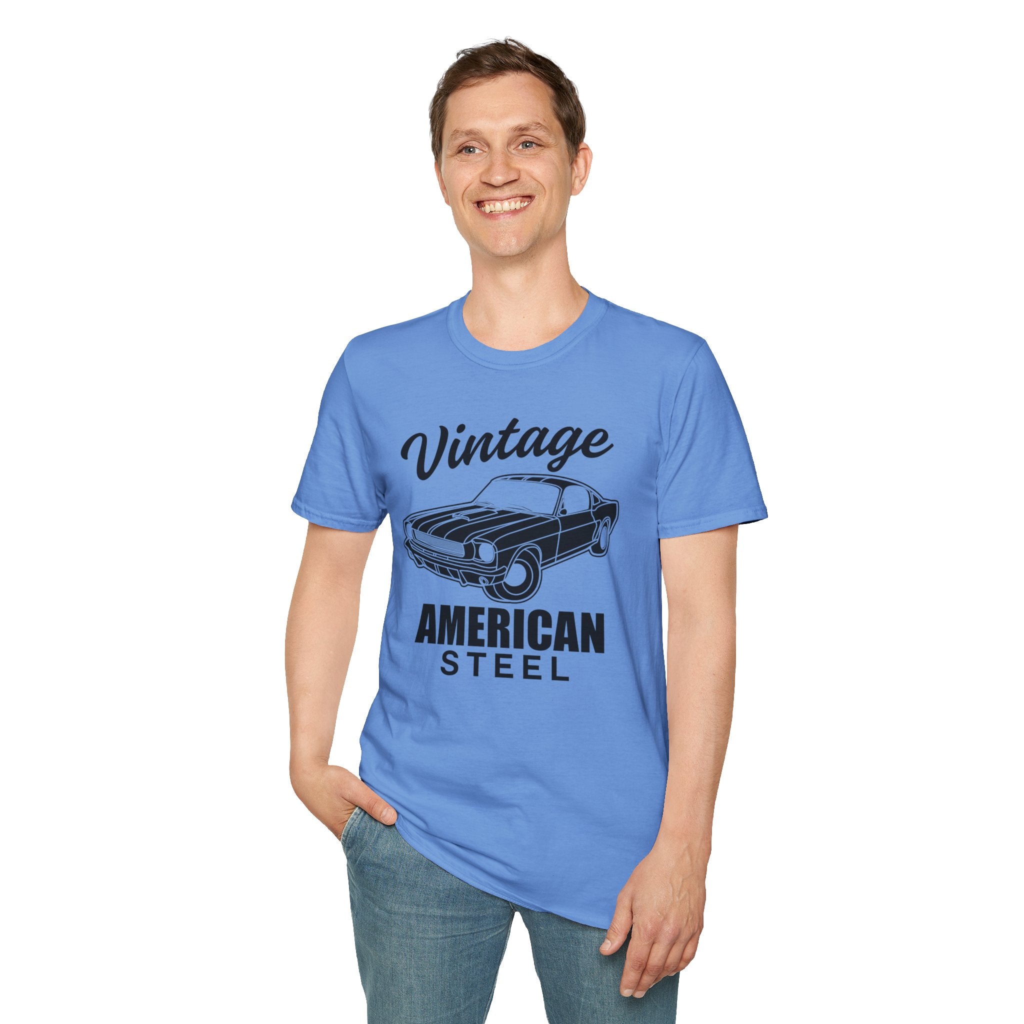 "VINTAGE AMERICAN STEEL" Unisex Soft style T-Shirt