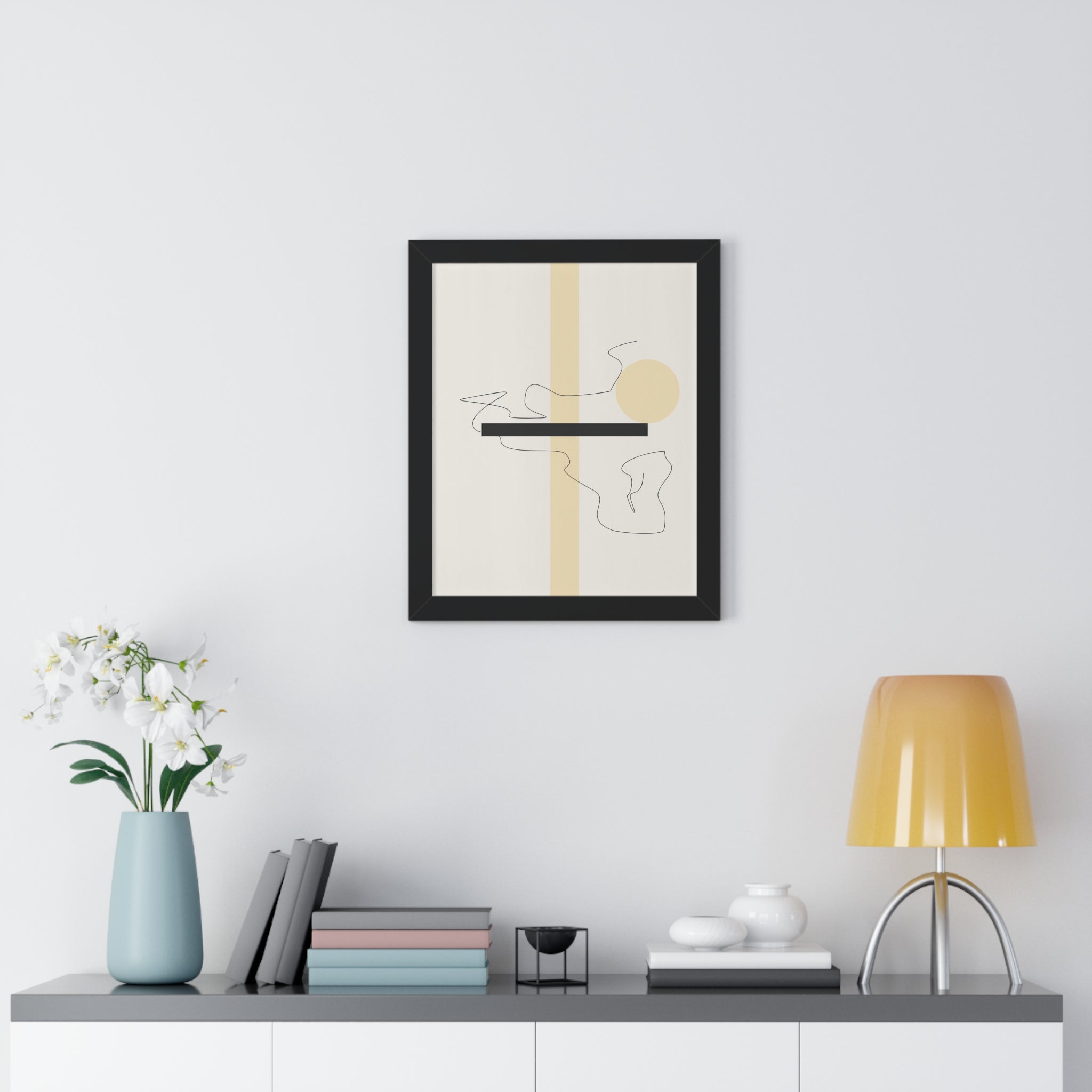 "ABSTRACT NEUTRAL" Framed Vertical Poster