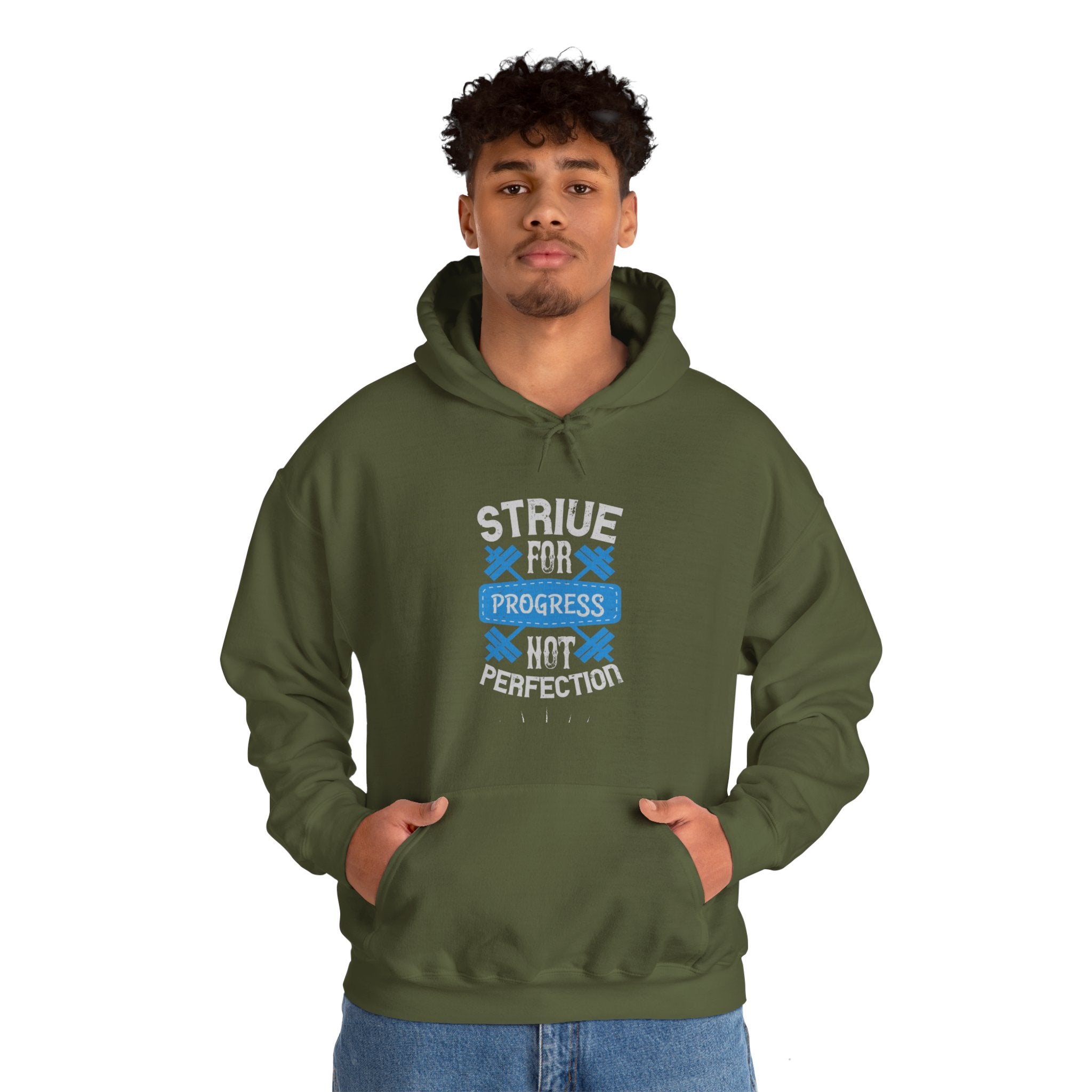 "Strive For Progress Not Perfection" Unisex Heavy Blend™ Hooded Sweatshirt