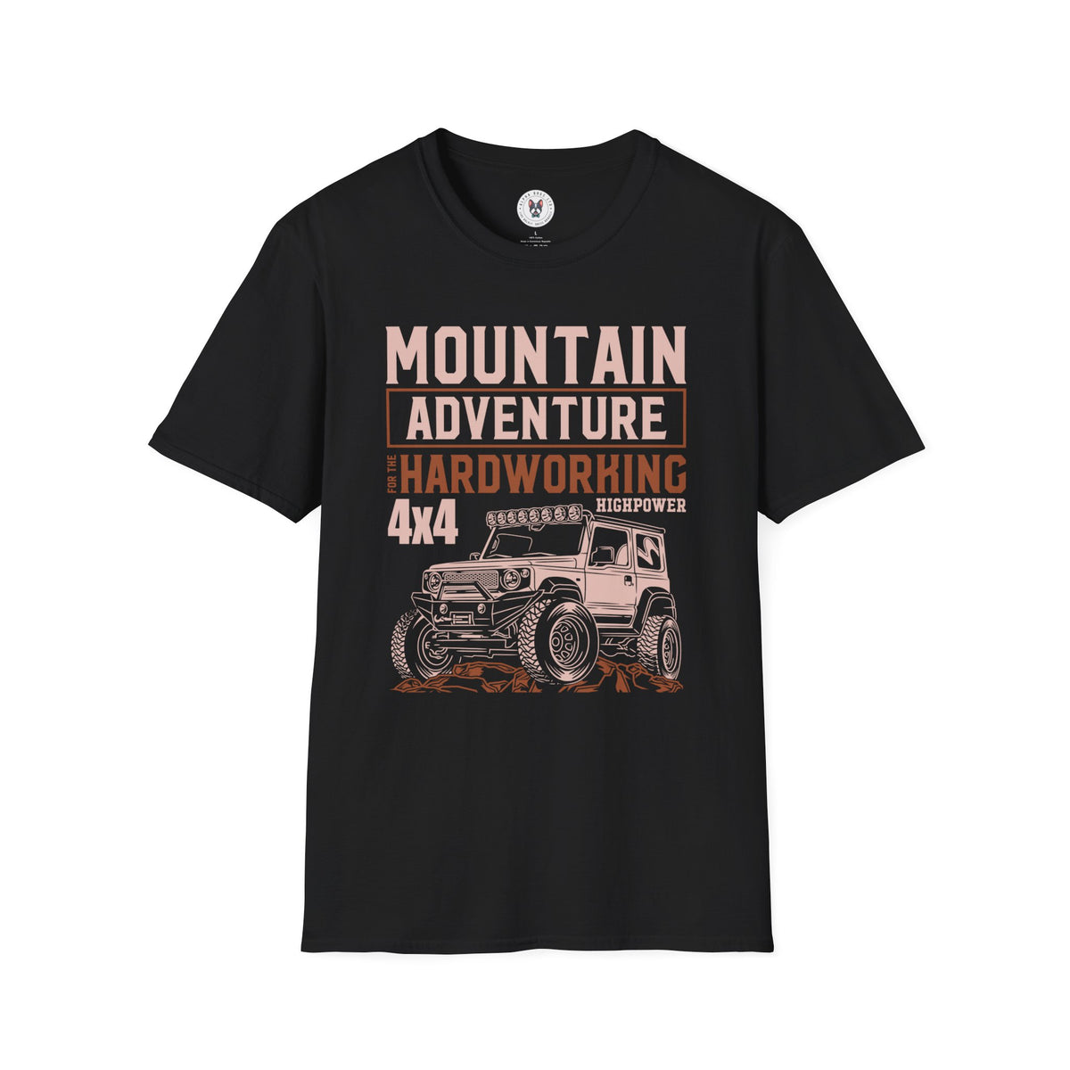 "MOUNTAIN ADVENTURE HARDWORKING 4X4" Unisex Soft style T-Shirt