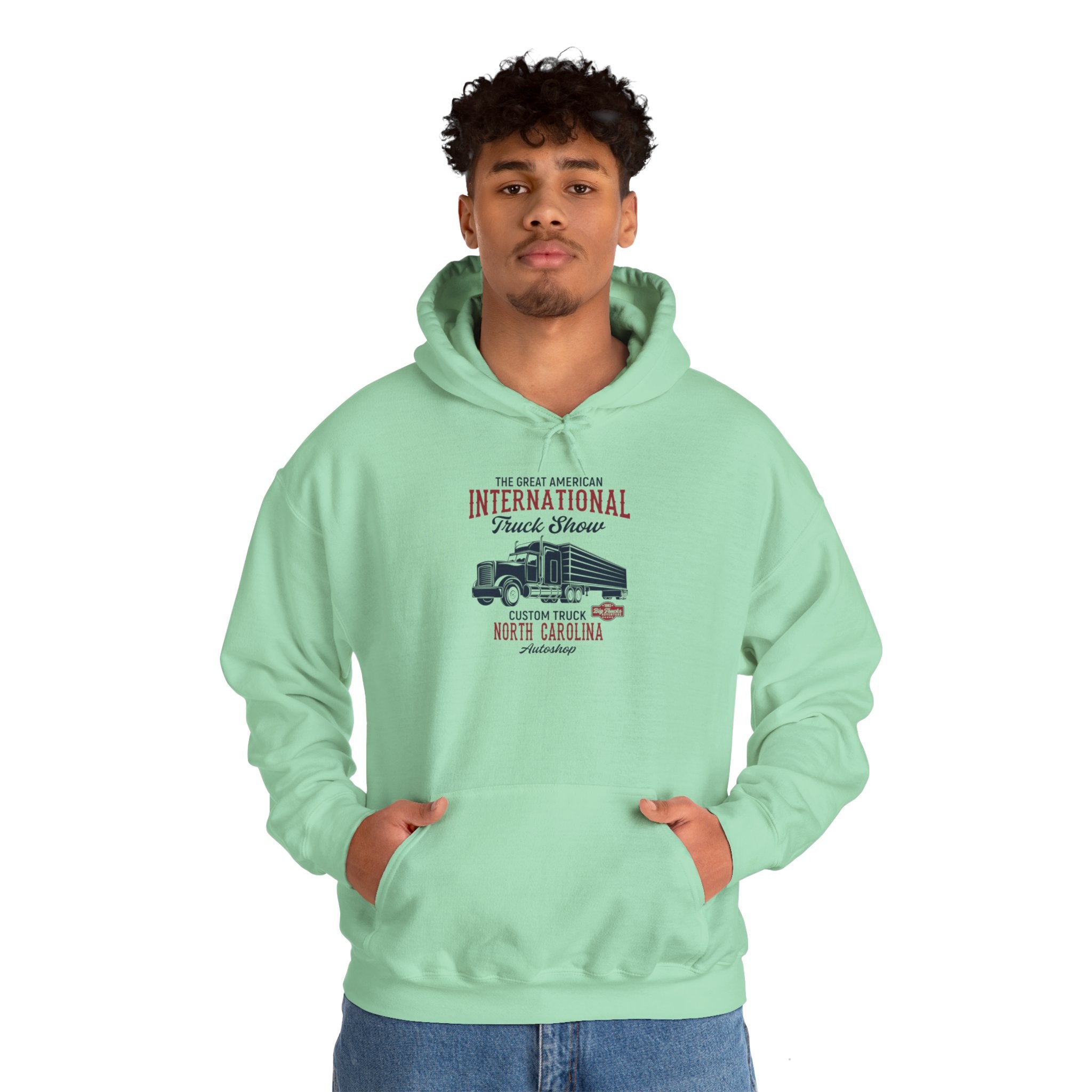 "THE GREAT AMERICAN INTERNATIONAL TRUCK SHOW CUSTOM TRUCK NORTH CALIFORNIA AUTO SHOP" Unisex Heavy Blend™ Hooded Sweatshirt