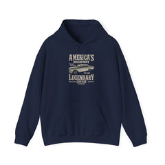 "AMERICA'S HIGHWAY LEGENDARY GARAGE" Unisex Heavy Blend™ Hooded Sweatshirt