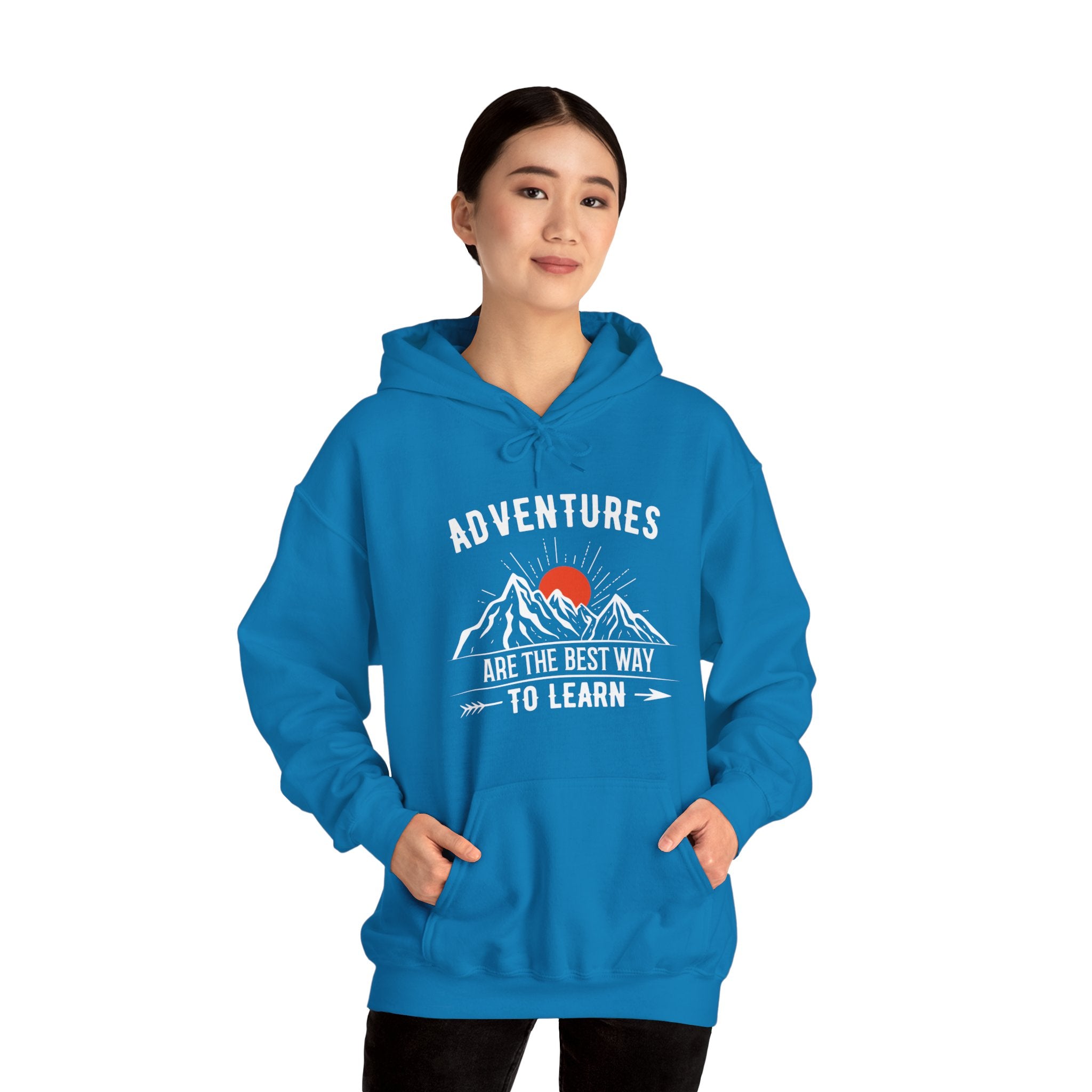 "Adventures Are The Best Way To Learn" Unisex Heavy Blend™ Hooded Sweatshirt