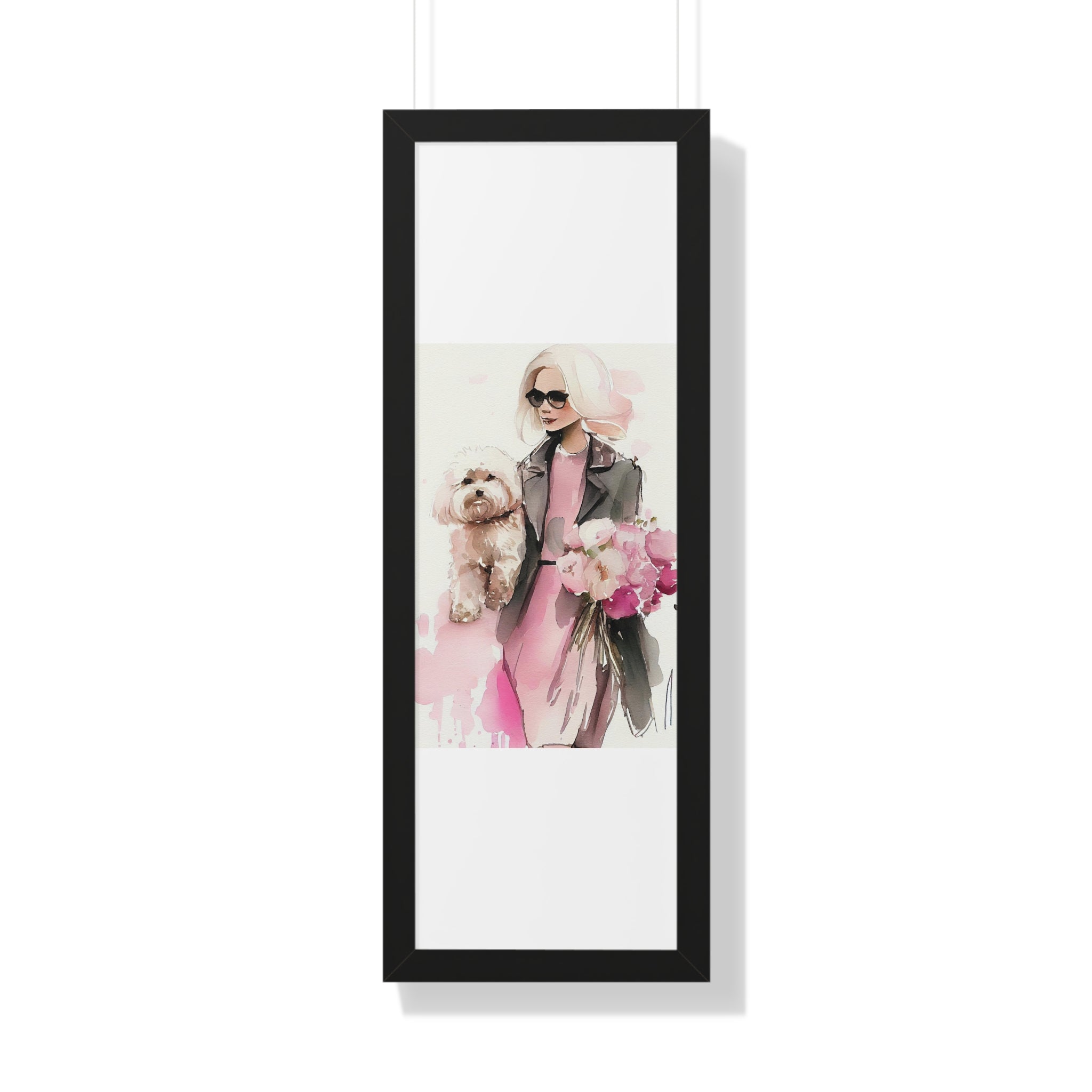 "BLONDE LADY MALTIPOO SUNGLASSES" Framed Vertical Poster