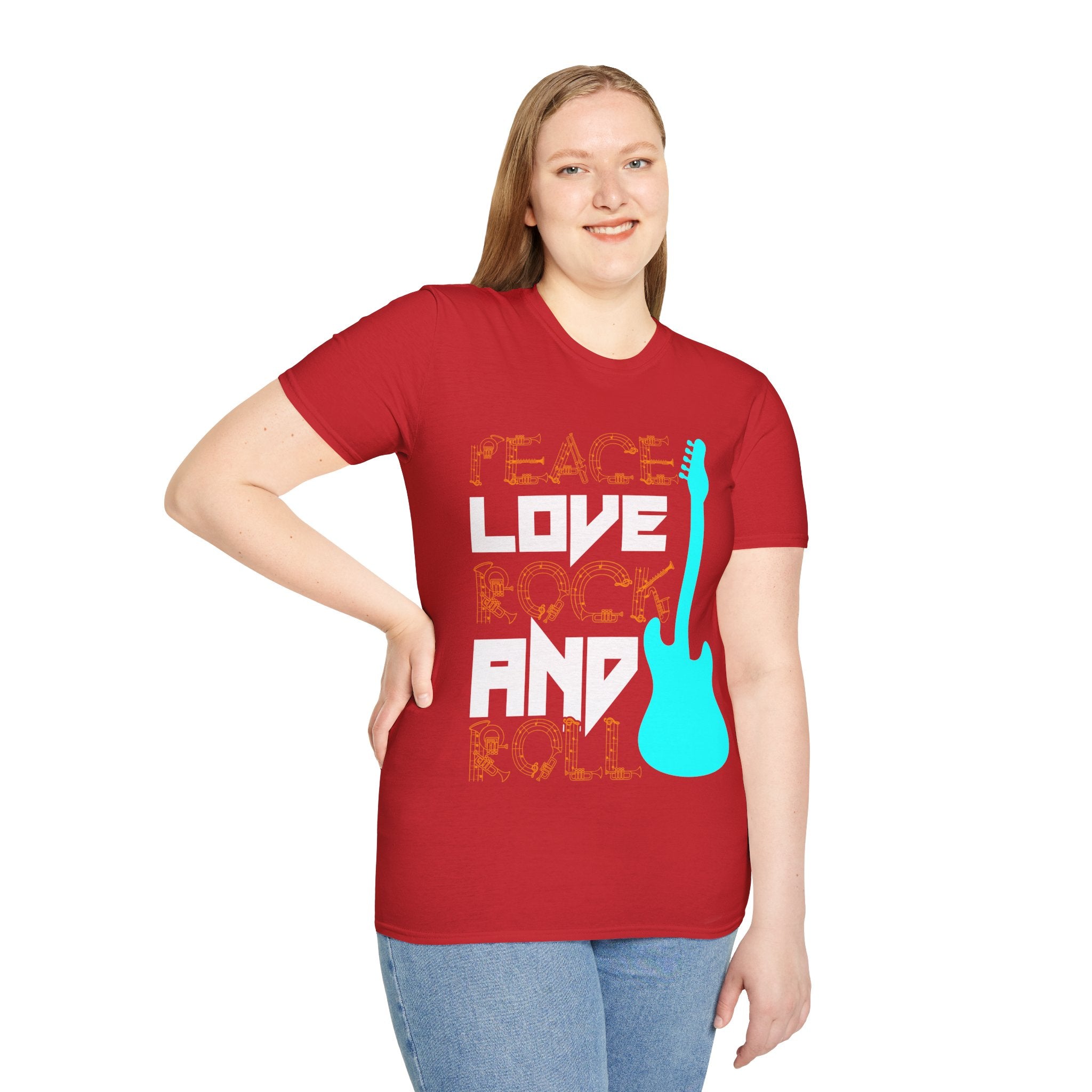 "Peace Love Rock And Roll"  Unisex Soft style T-Shirt