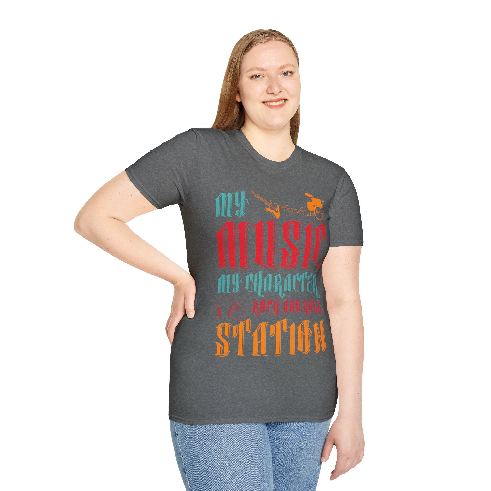 "My Music My Character Rock And Roll Station" Unisex Soft style T-Shirt