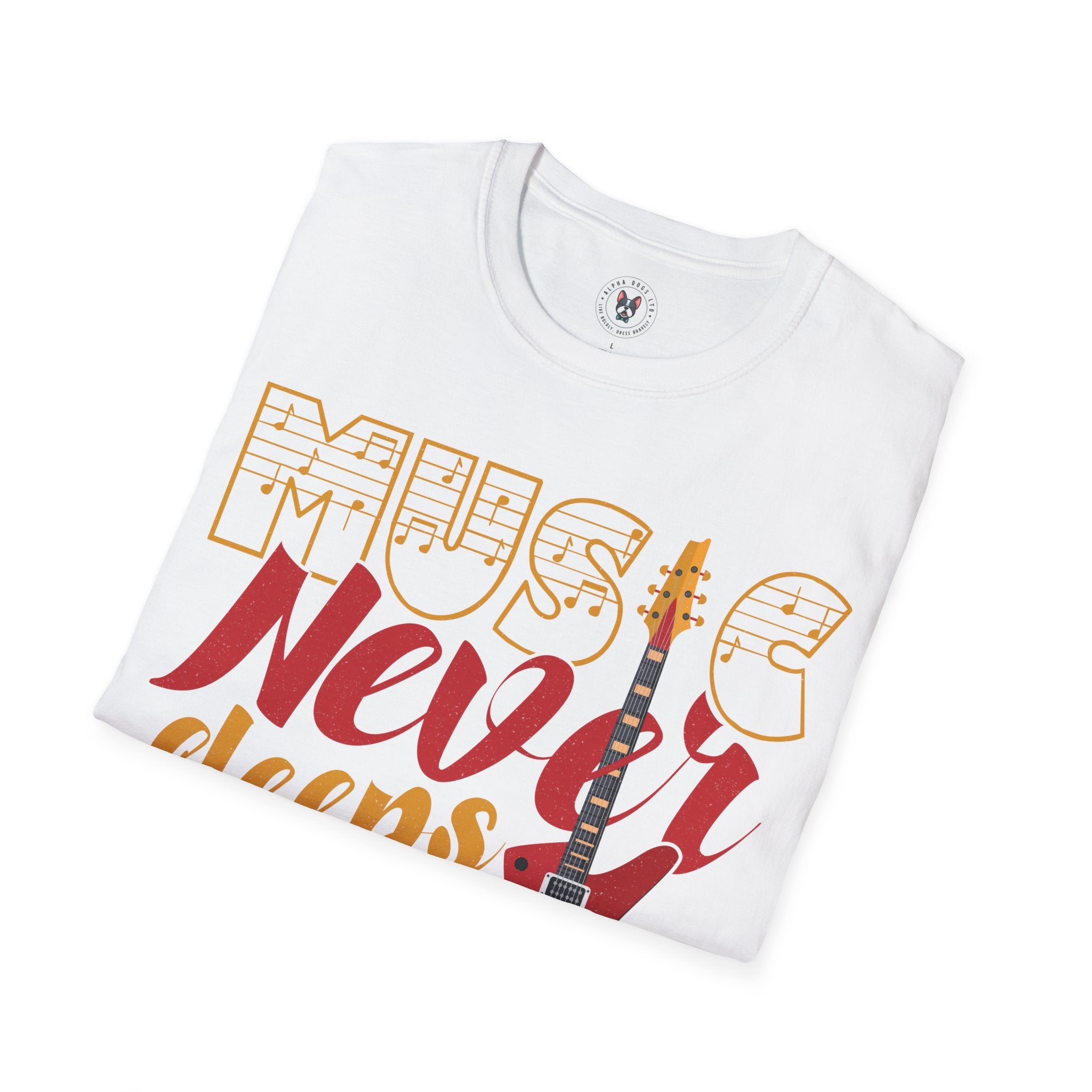 "Music Never Sleeps" Unisex Soft style T-Shirt