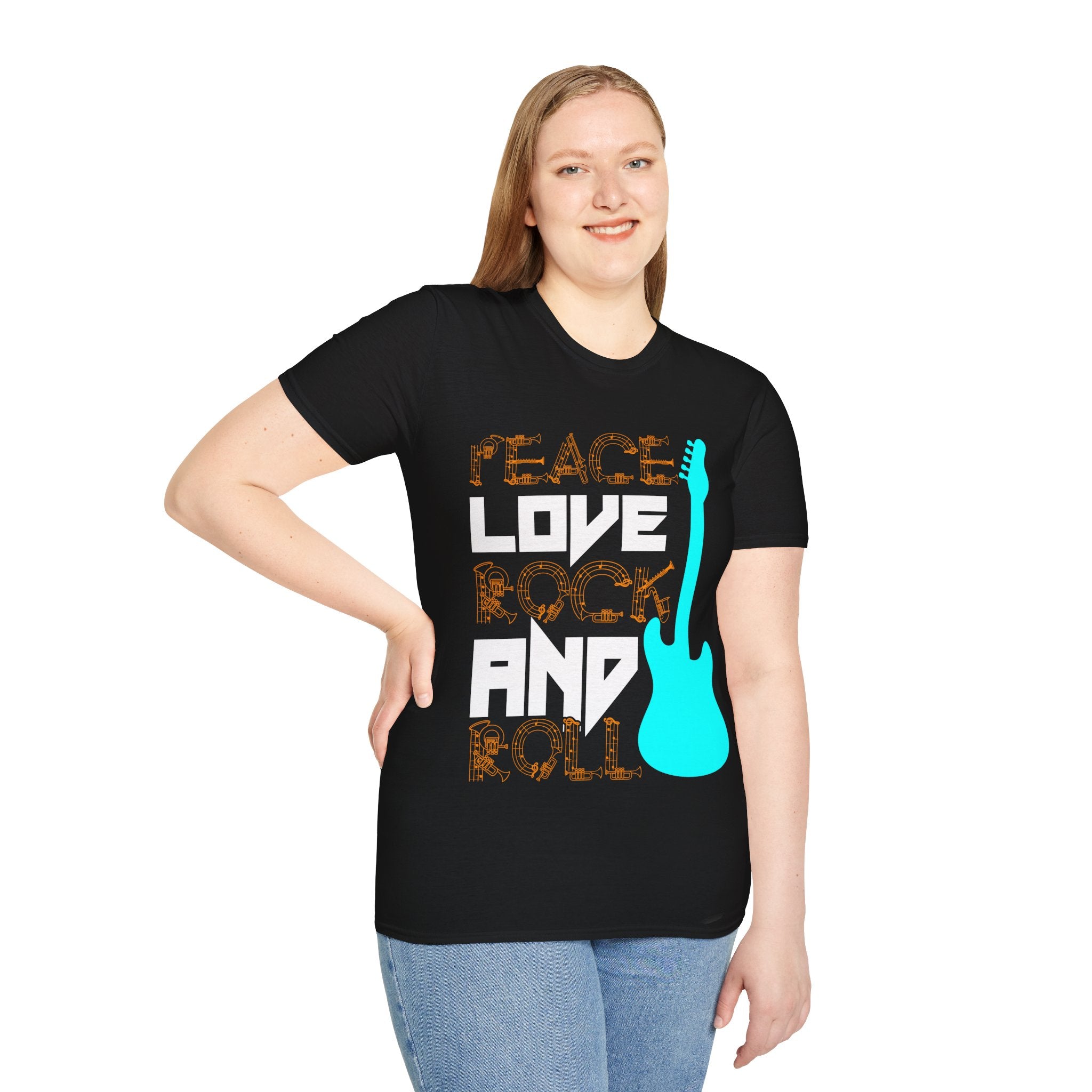 "Peace Love Rock And Roll"  Unisex Soft style T-Shirt